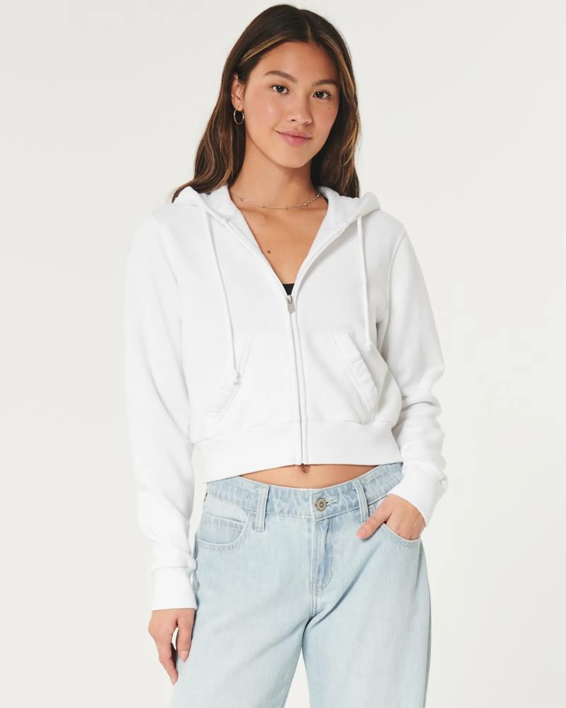 Hollister Feel Good Fleece Mini Zip-Up Hoodie