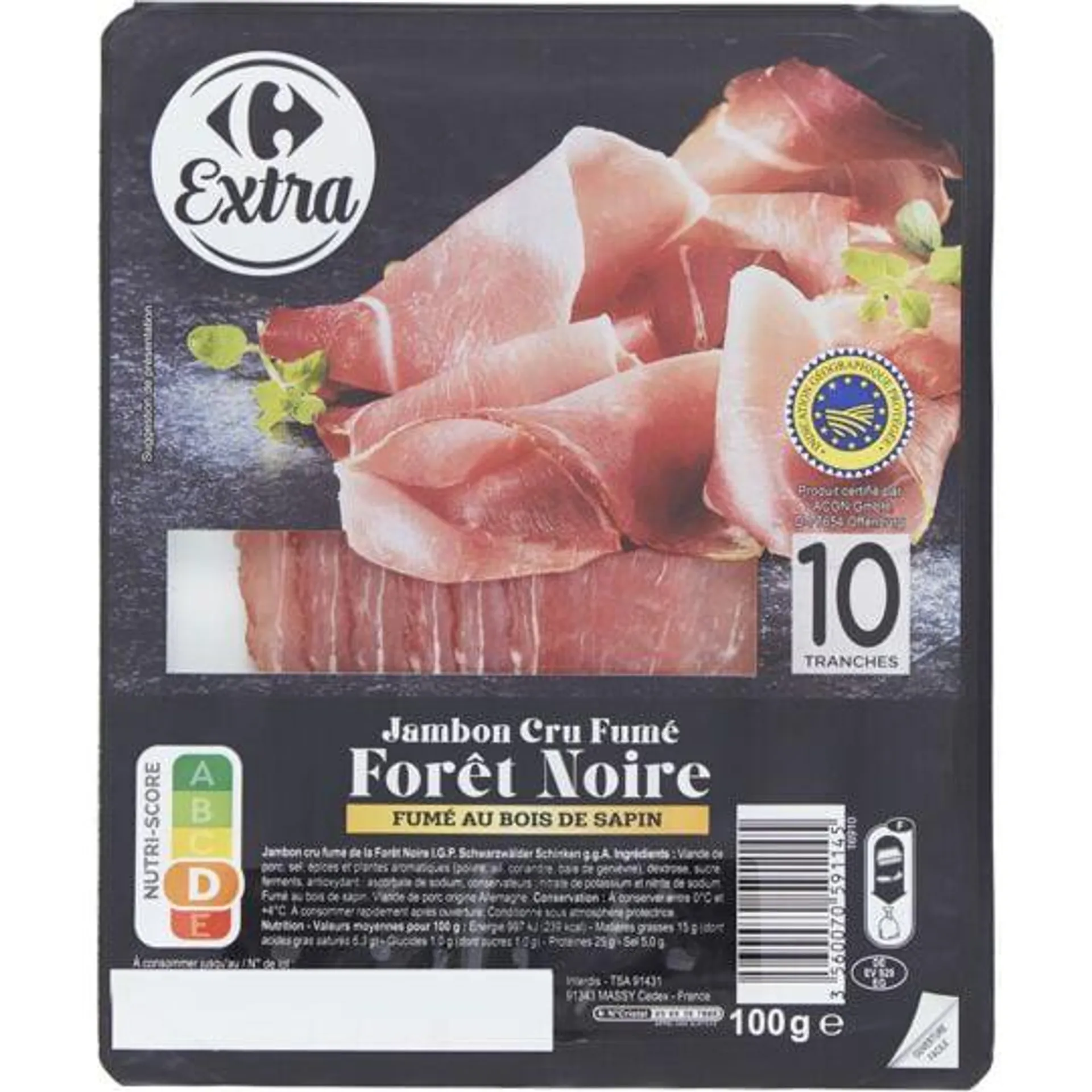 Jambon cru fumé IGP CARREFOUR