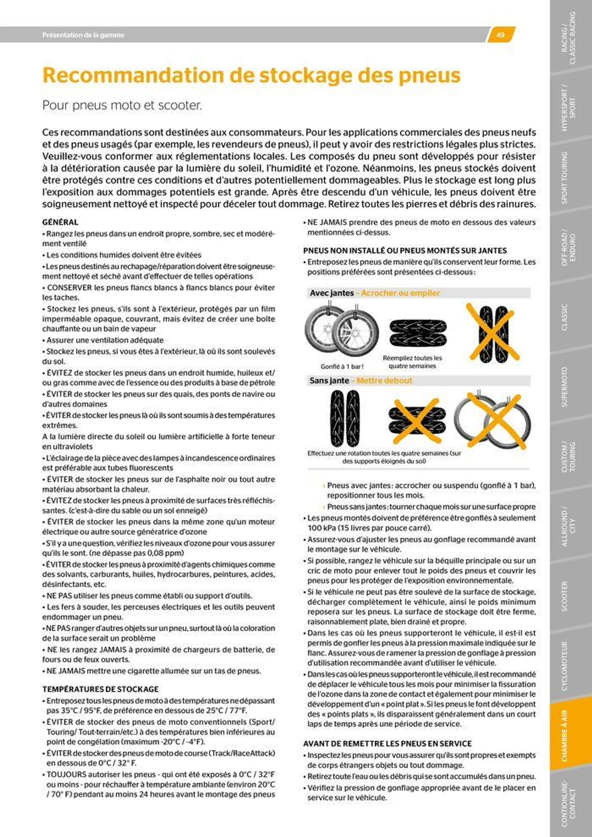 CONTINENTAL : Barème de facturation 2023 du 21 mai au 31 décembre 2024 - Catalogue page 49