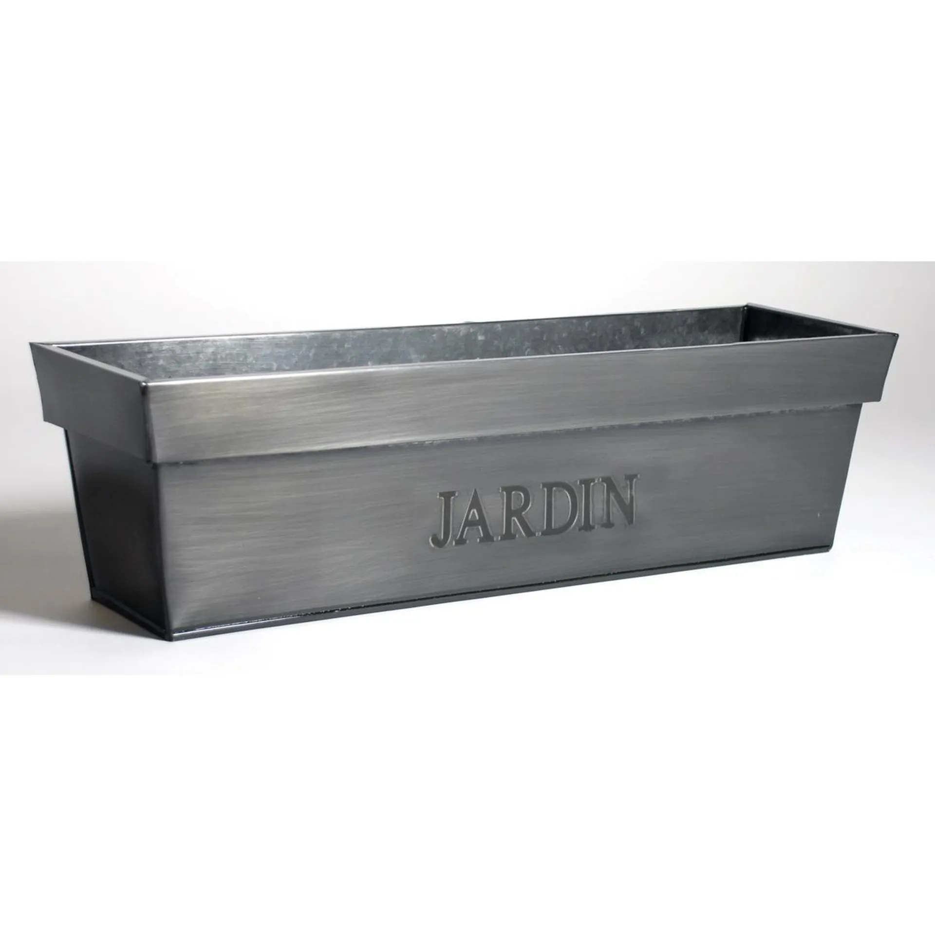 Jardinière en acier - 50 x 17 x 17 cm - gris