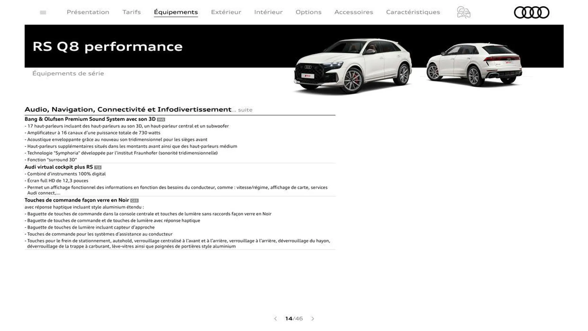 Audi RS Q8 performance du 20 août au 31 décembre 2024 - Catalogue page 14