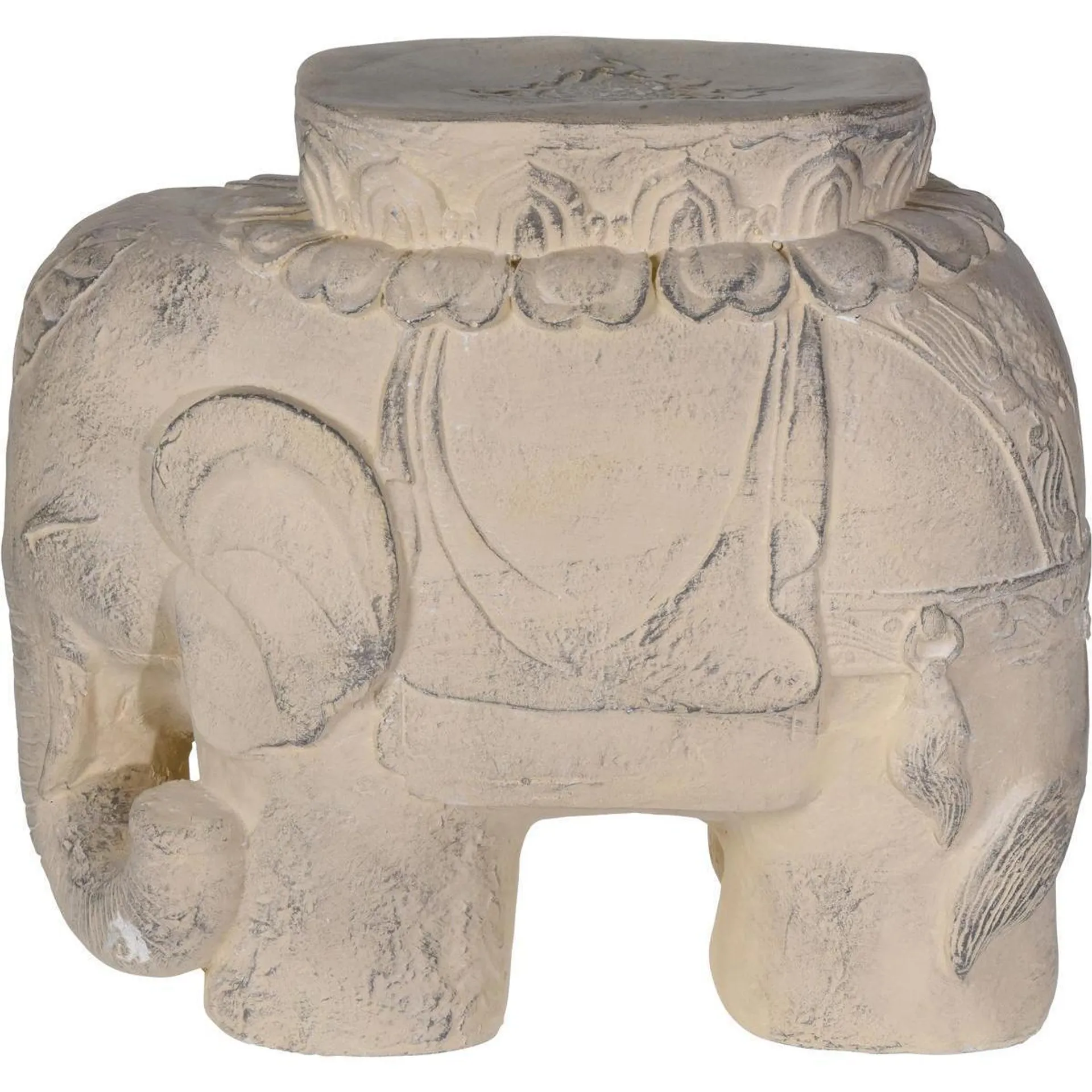 Éléphant pot de fleurs - 45 x 32 x H 38 cm - Blanc