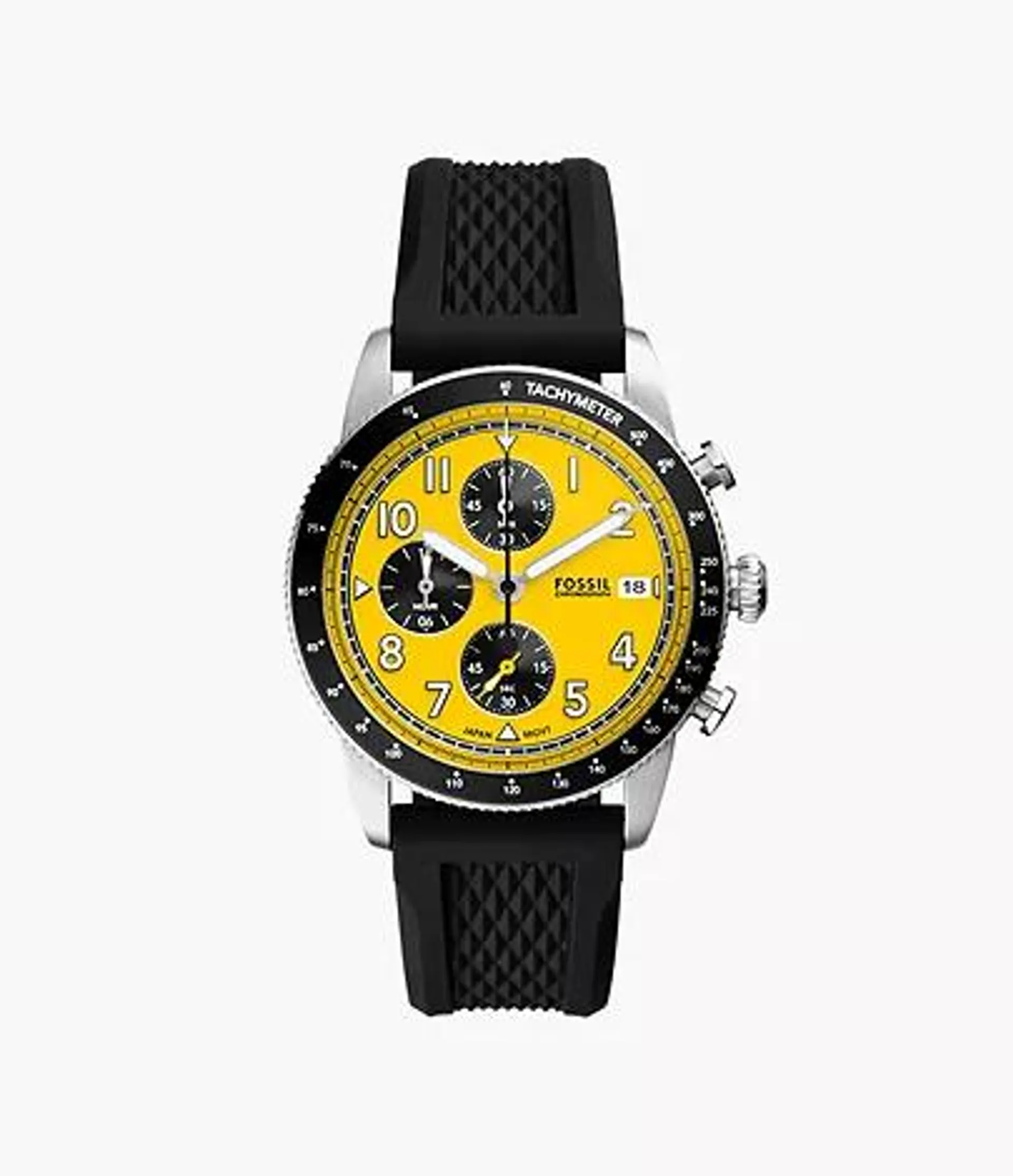 Montre Sport Tourer chronographe en silicone, noir