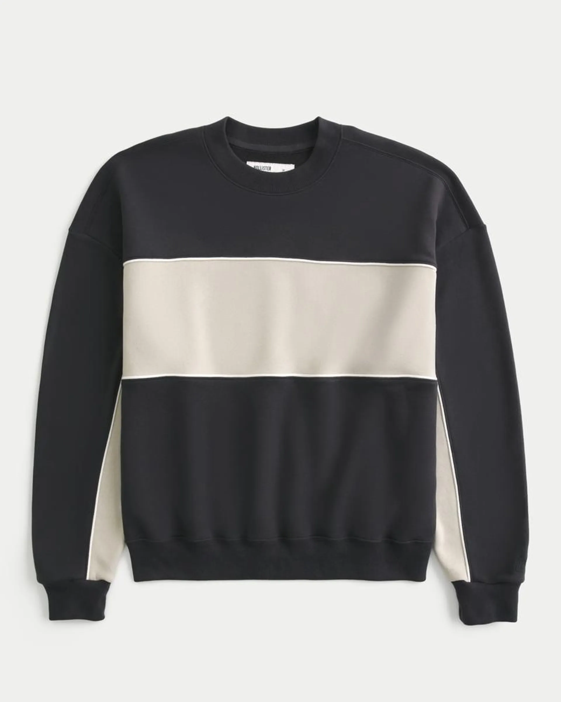 Boxy Colorblock Crew Sweatshirt