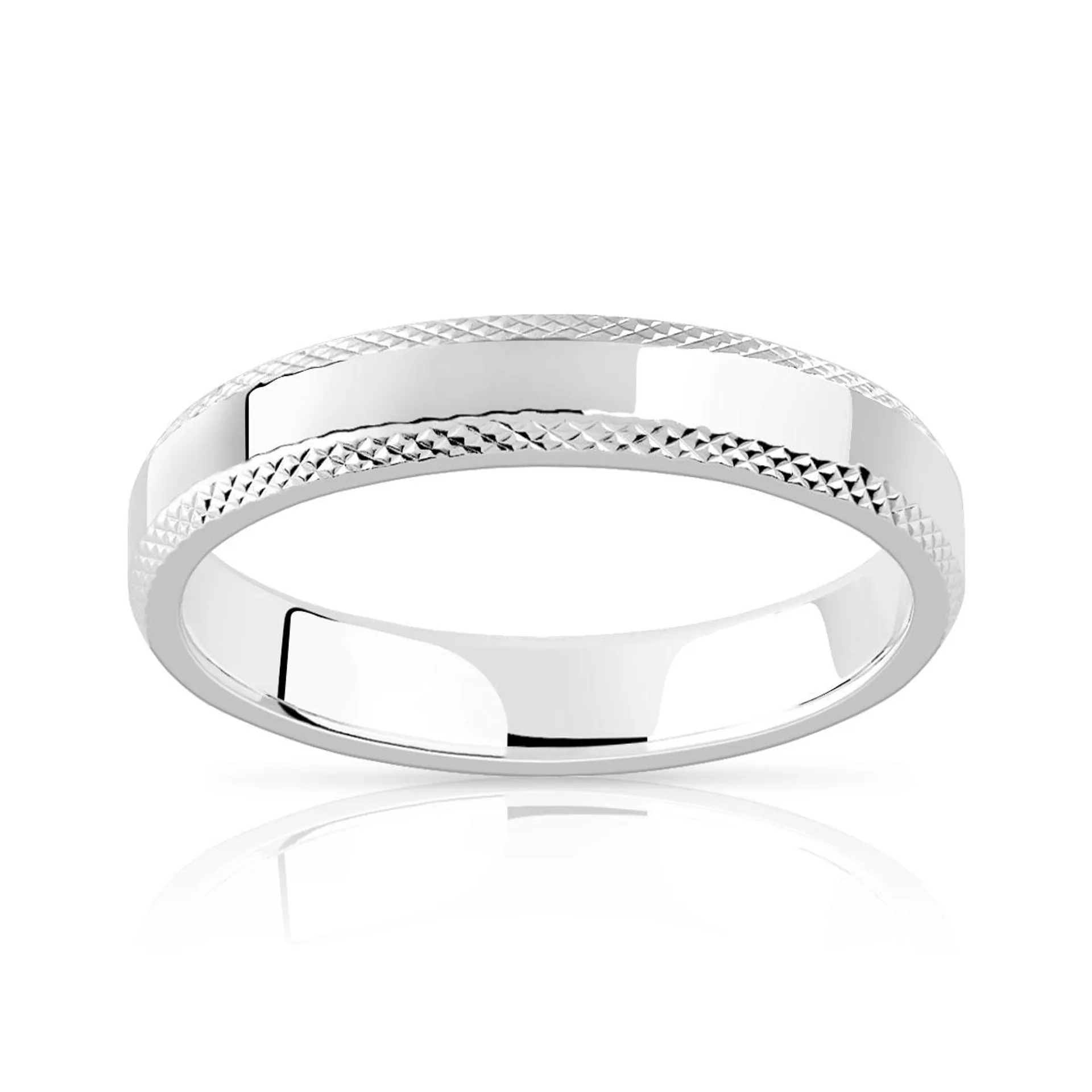 Alliance argent 925 diamanté 4 mm