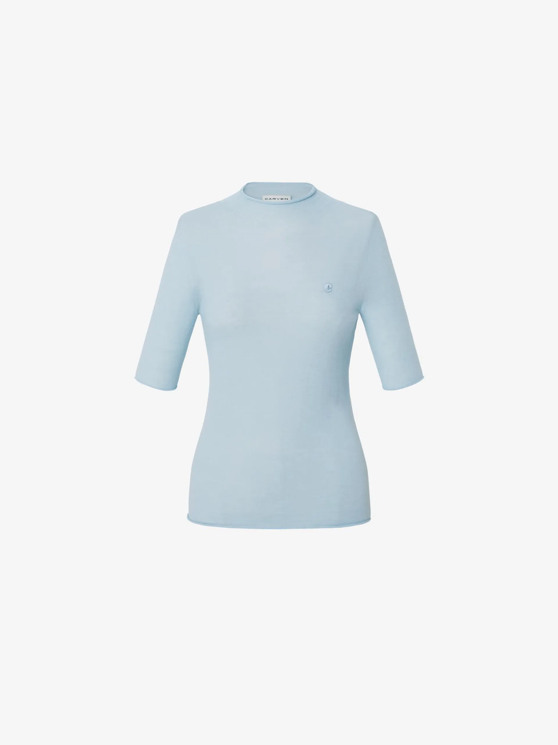 DAMIEN FITTED TOP IN BLUE WOOL
