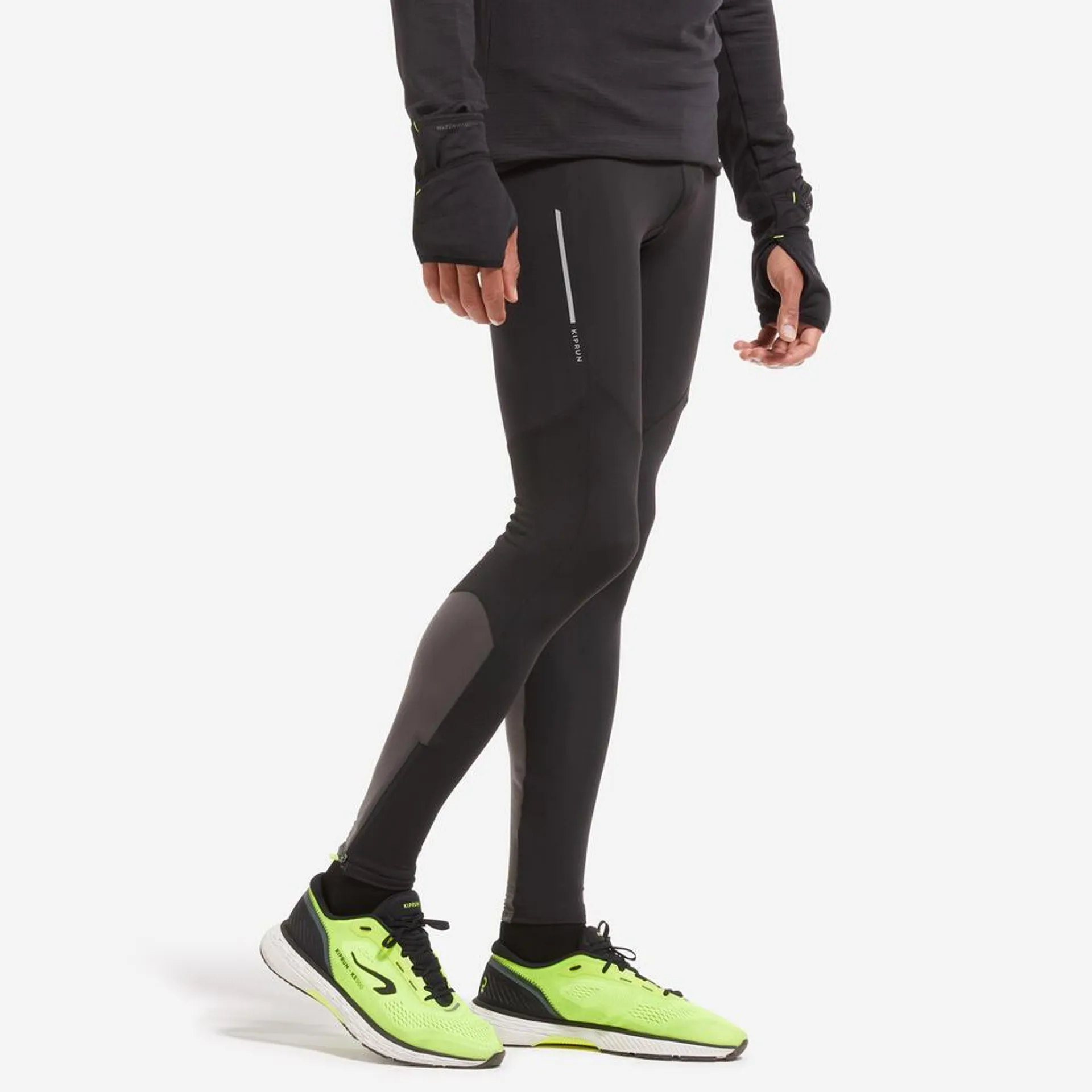 Collant chaud de running Homme - KIPRUN Run 500 Warm Noir