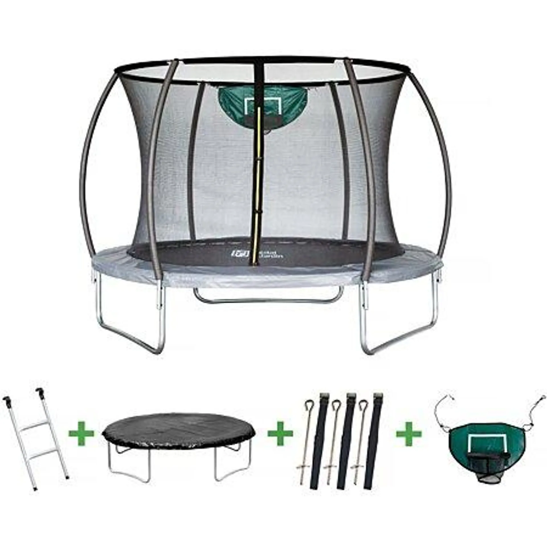 Trampoline prestige "jumper" 3,65 m et panier basket