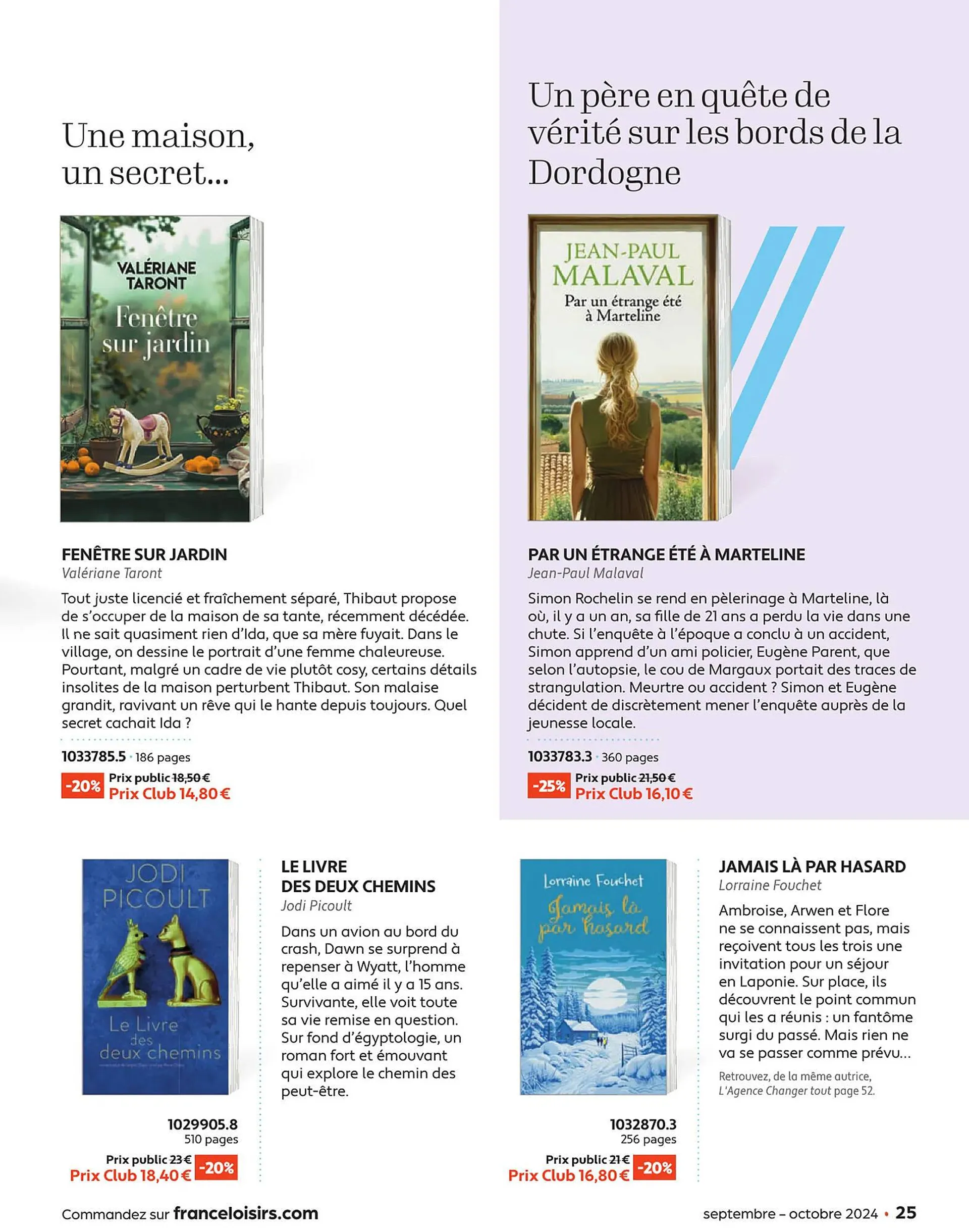 Catalogue France Loisirs du 1 septembre au 31 octobre 2024 - Catalogue page 25