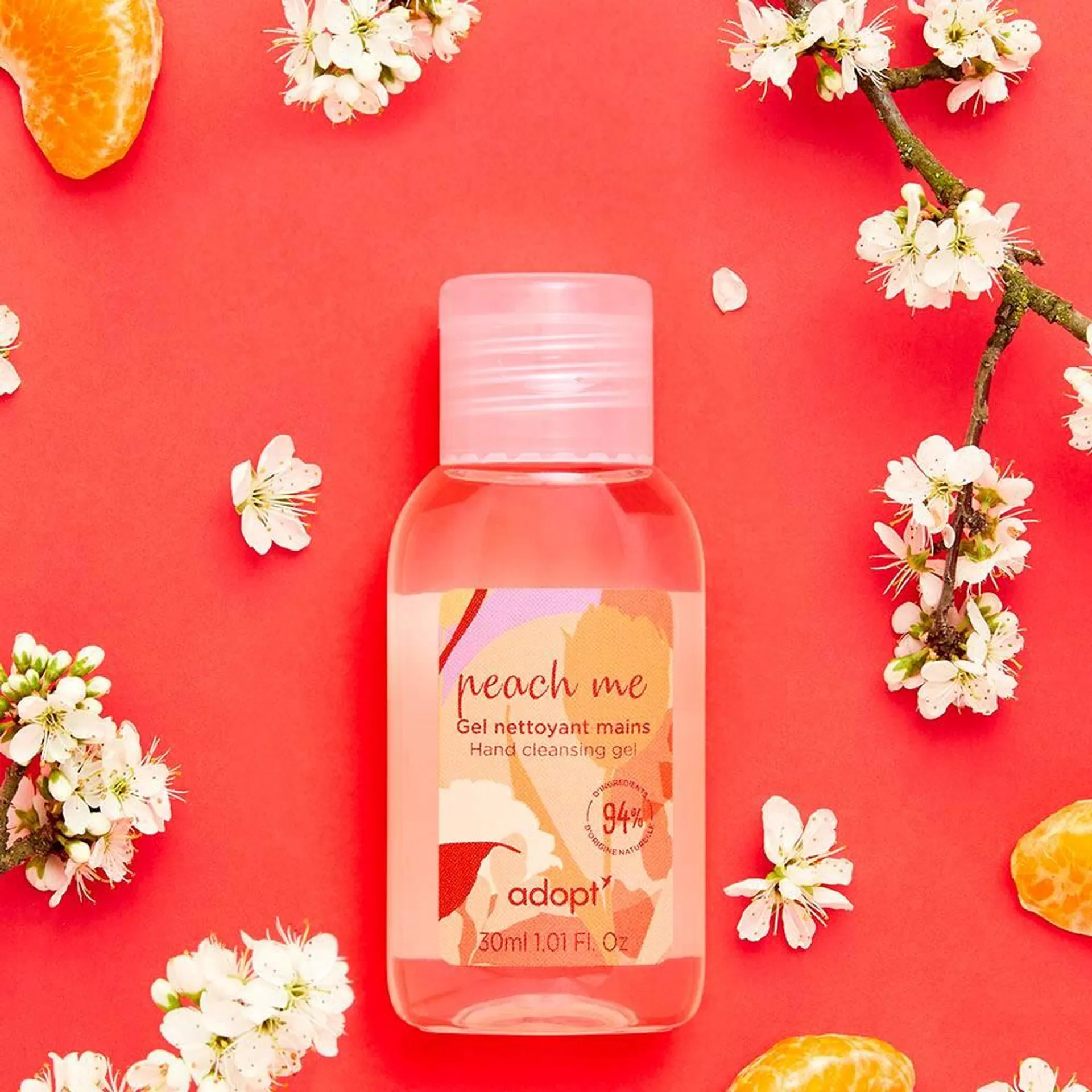 Peach me Gel nettoyant mains sans rinçage 30ml