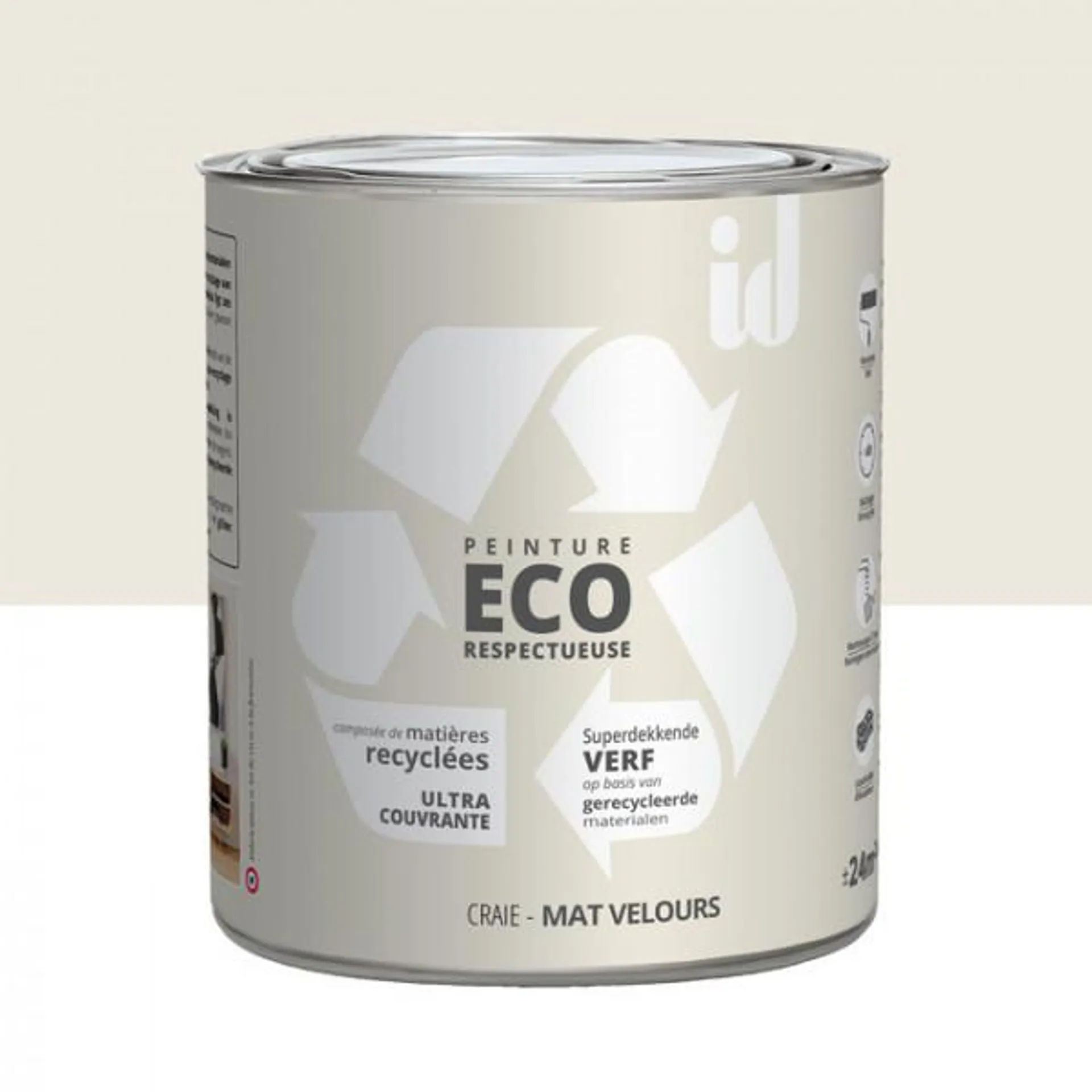 Peinture Eco responsable à base de matières recyclées craie mat-velours 2L