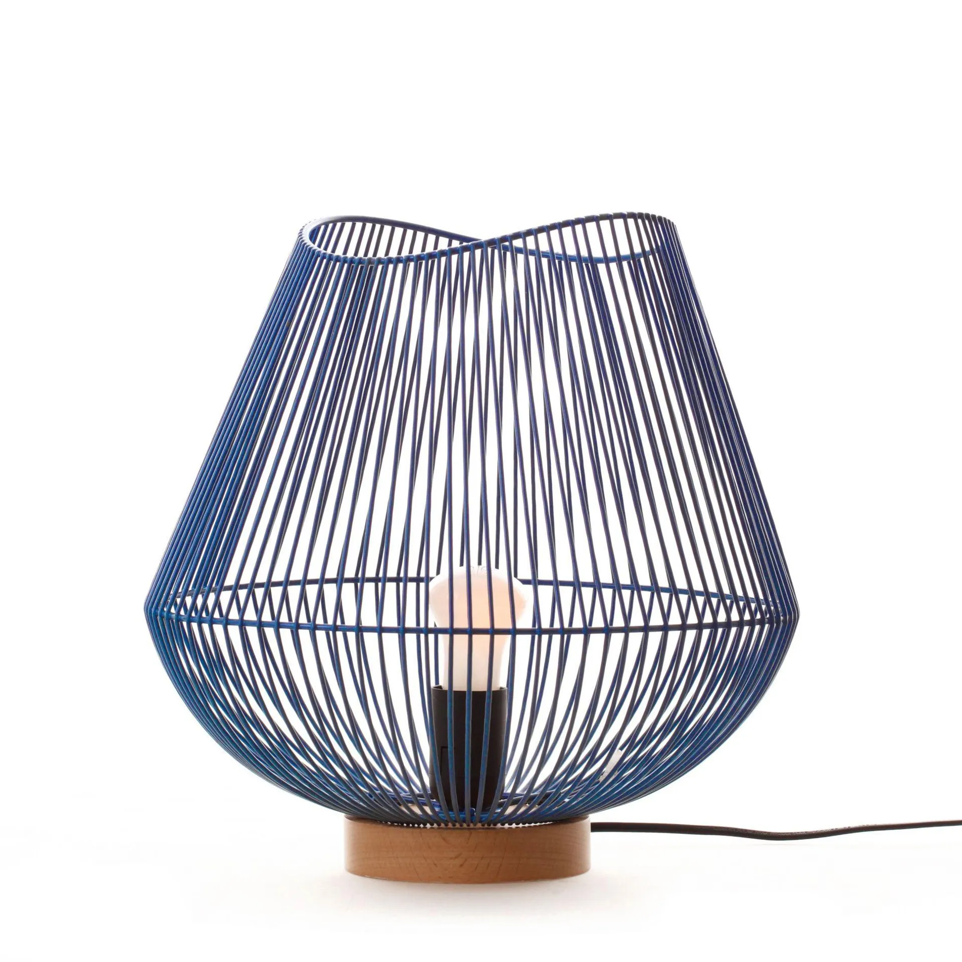 Lampe à poser GROOVE en métal bleu foncé