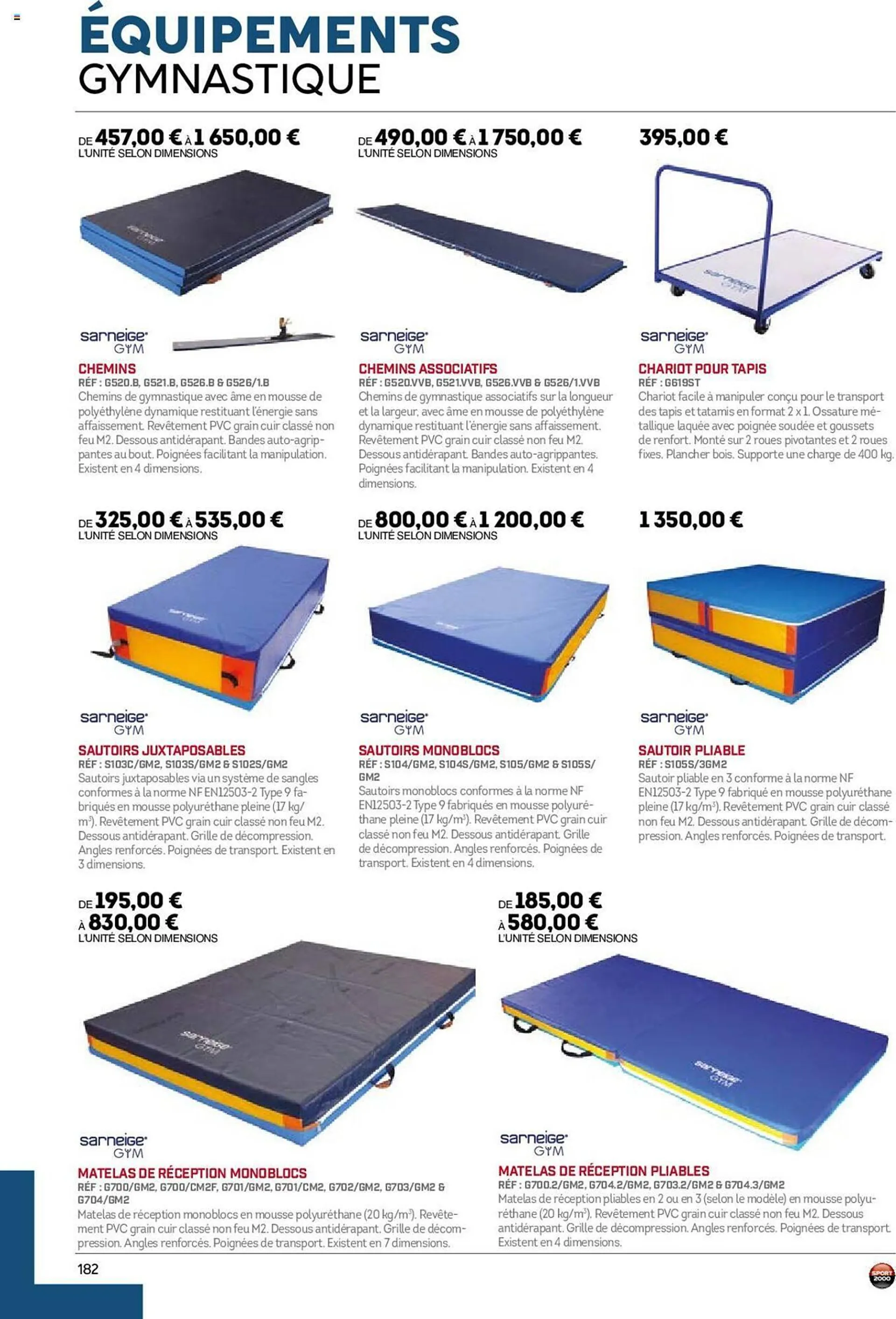 Catalogue Sport 2000 du 1 juin au 31 décembre 2023 - Catalogue page 182