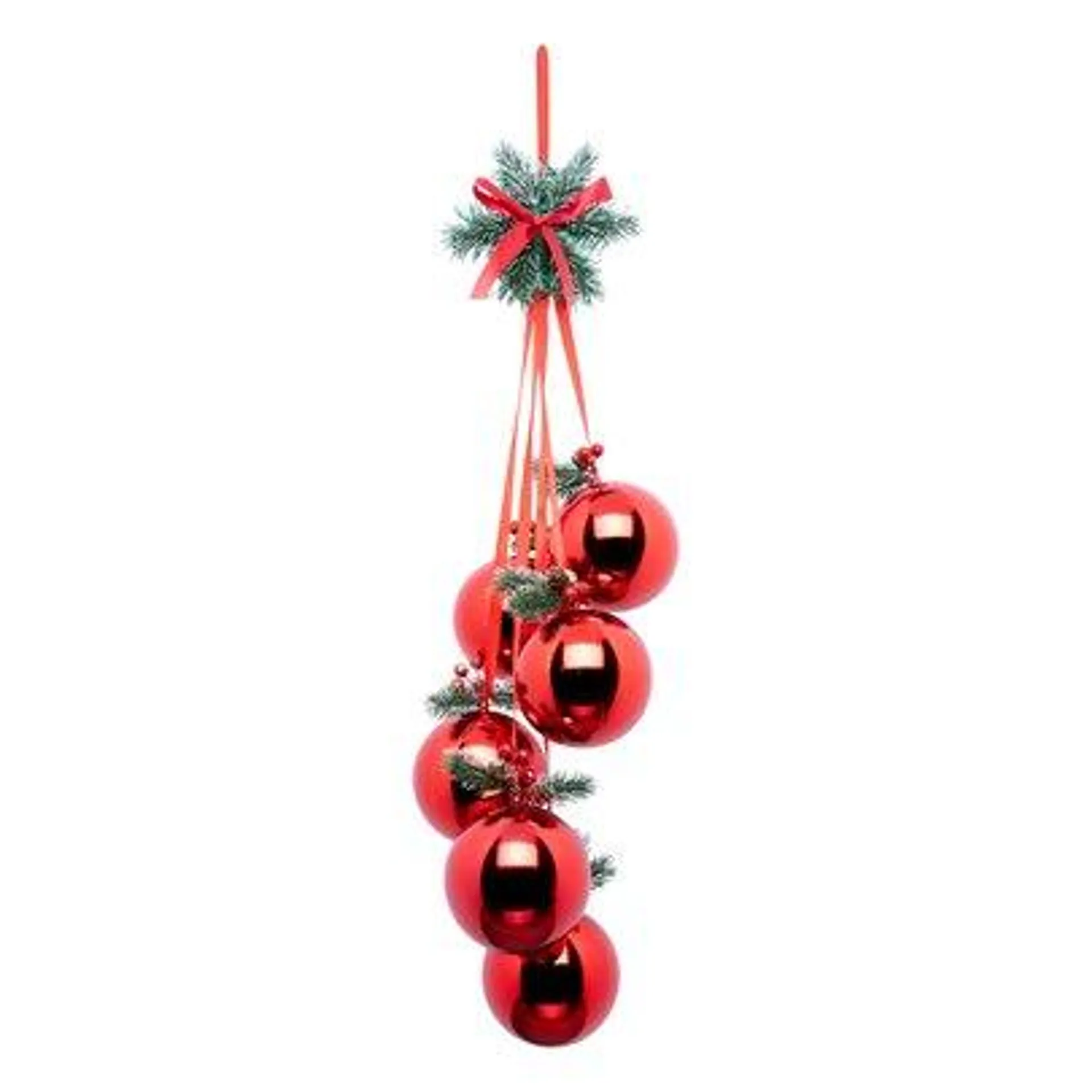 Suspension de 6 boules PVC Rouge Polystyrène