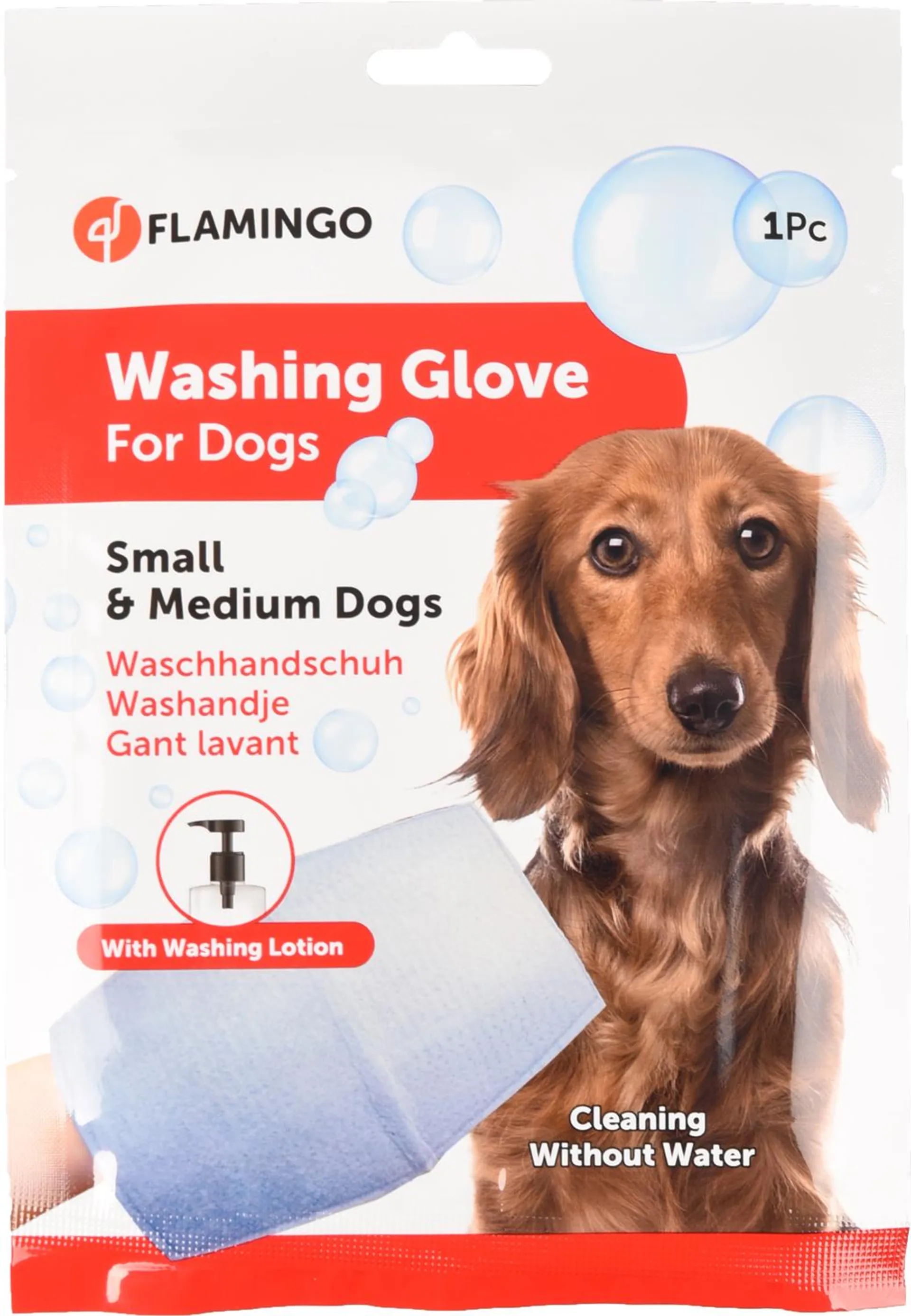 Flamingo gant lavant chien - s 20x15,2x0,2