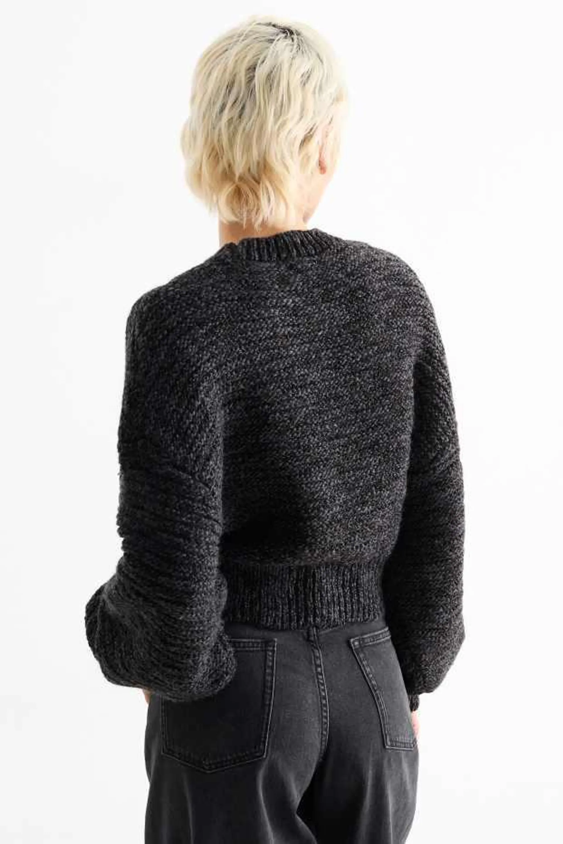 Cropped jumper - patterned