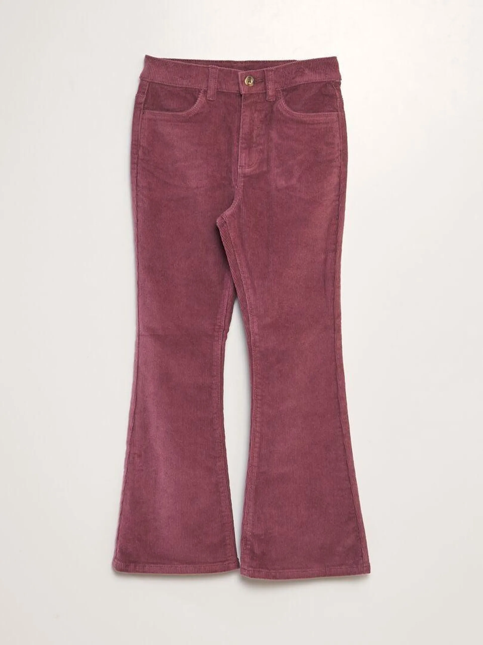 Pantalon en velours côtelé - Rose foncé