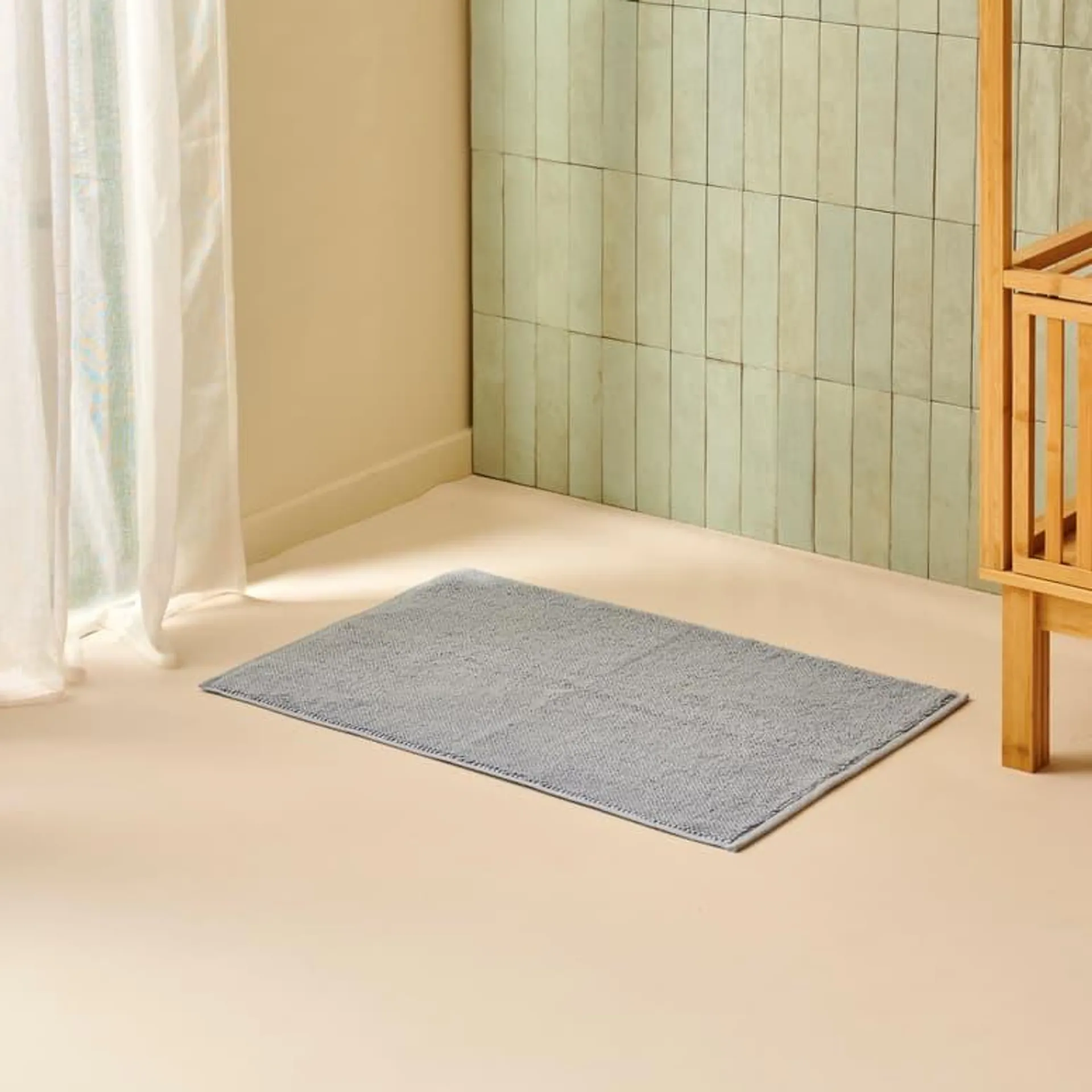 MINERAL Tapis de bain bleu