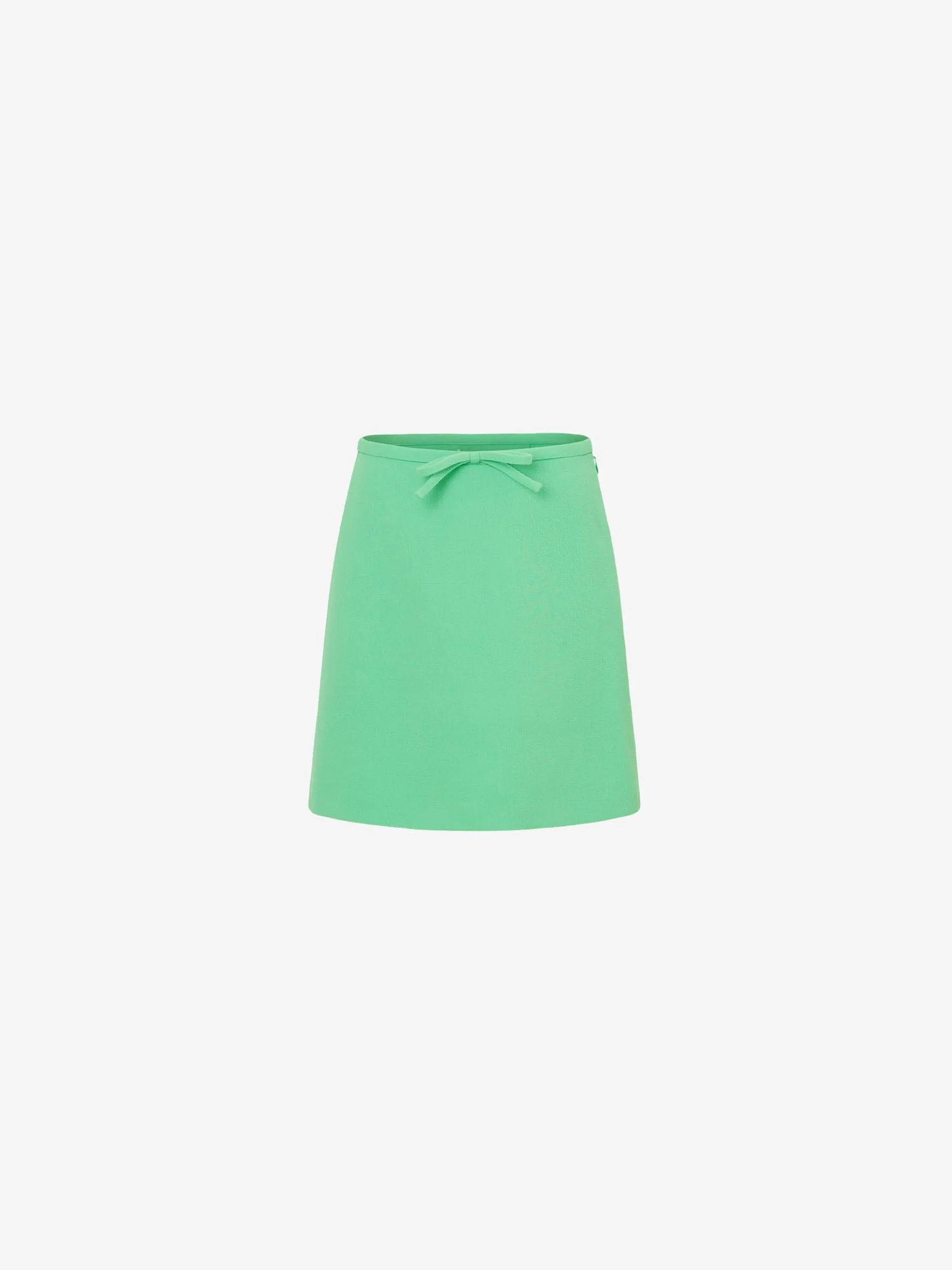 EDINE SHORT A-LINE SKIRT IN MINT GREEN WOOL