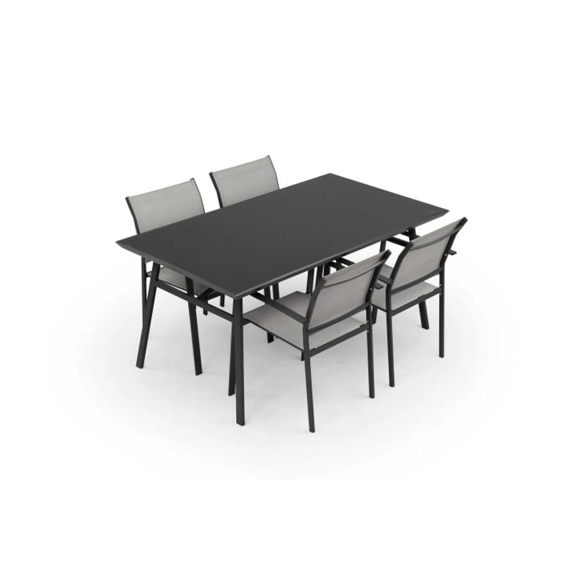 Muebles de jardín Comedor 4 Plazas Gris