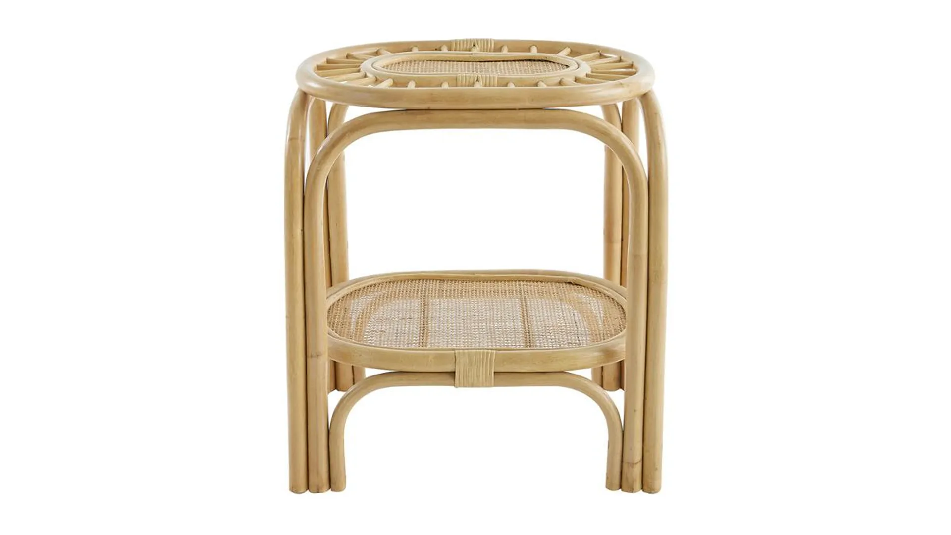 Table de chevet en rotin naturel et cannage L45 cm BOW