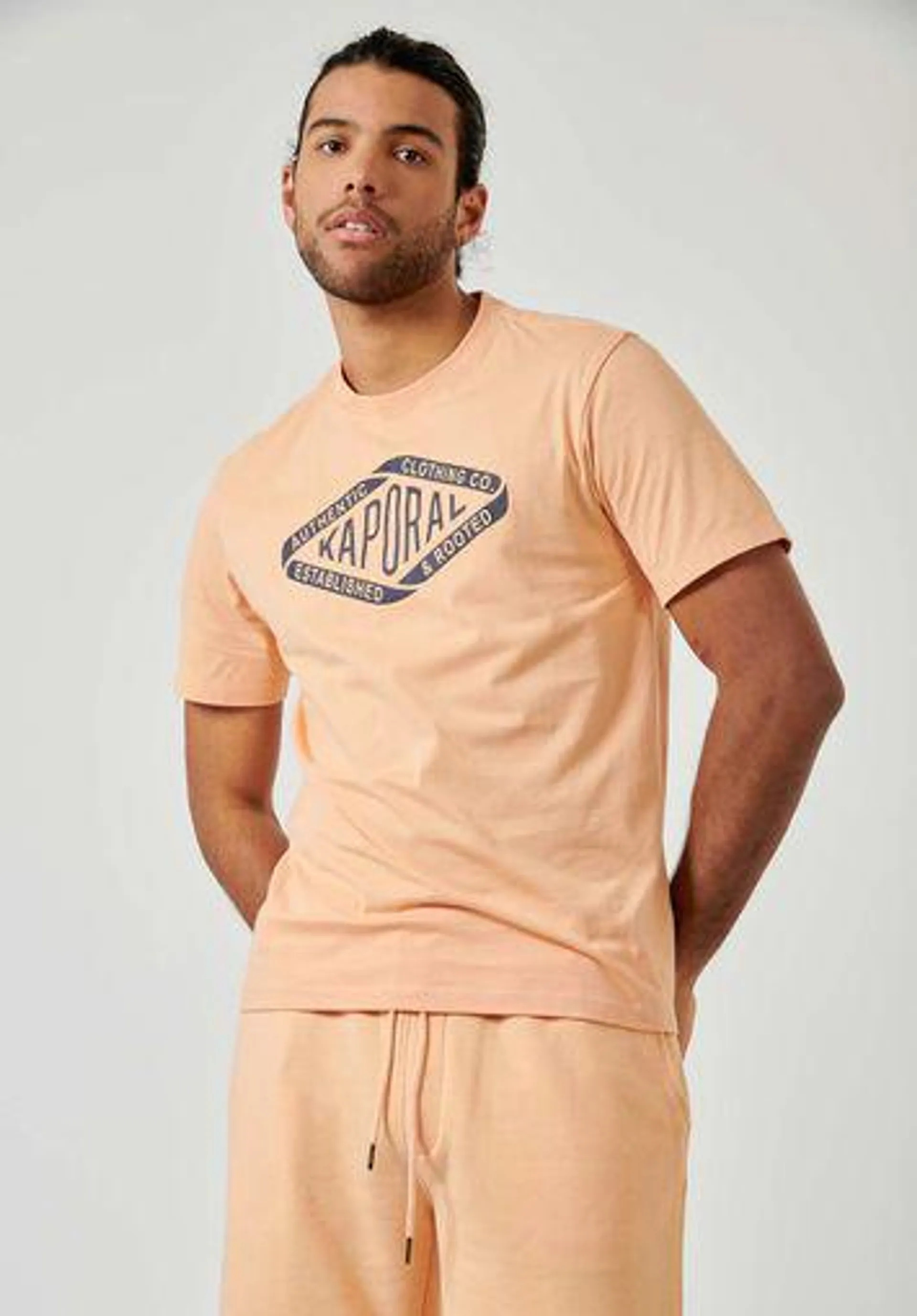 T-shirt orange Homme 100% coton