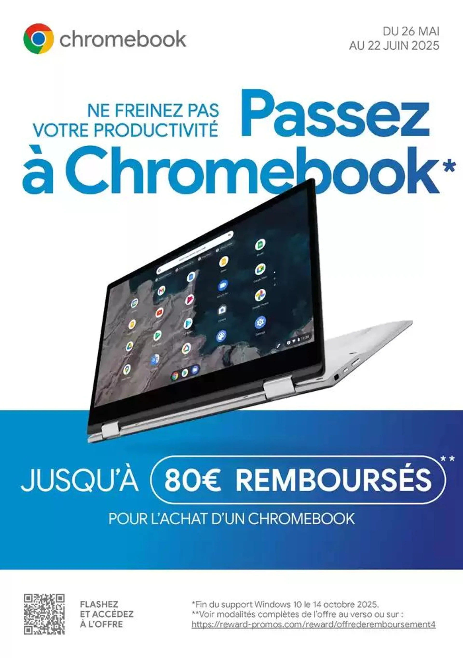 Jusquà 80€ remboursés pour lachat dun Chromebook - 1