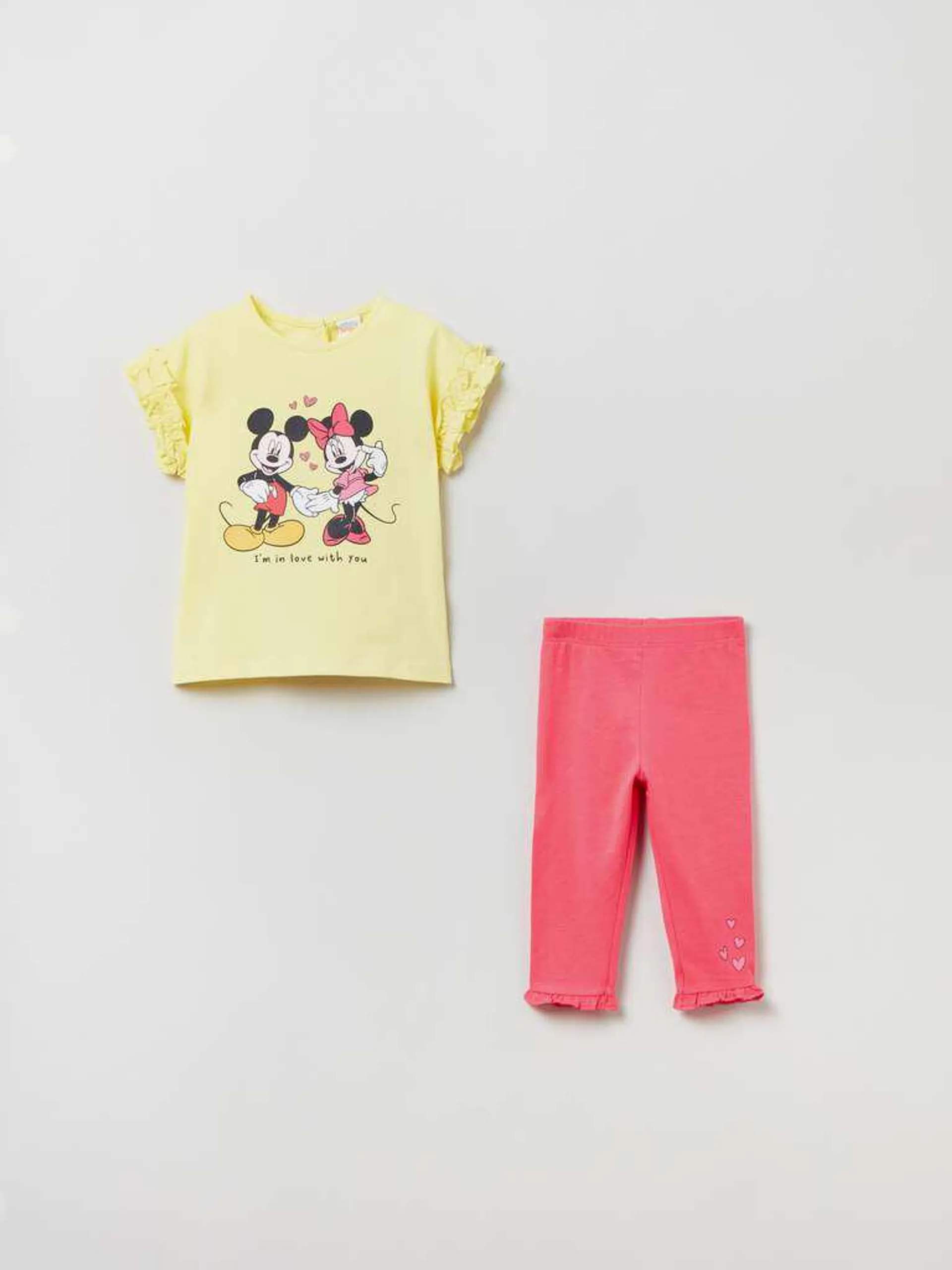 Disney Baby Minnie and Mickey Mouse jogging set Jaune/rose