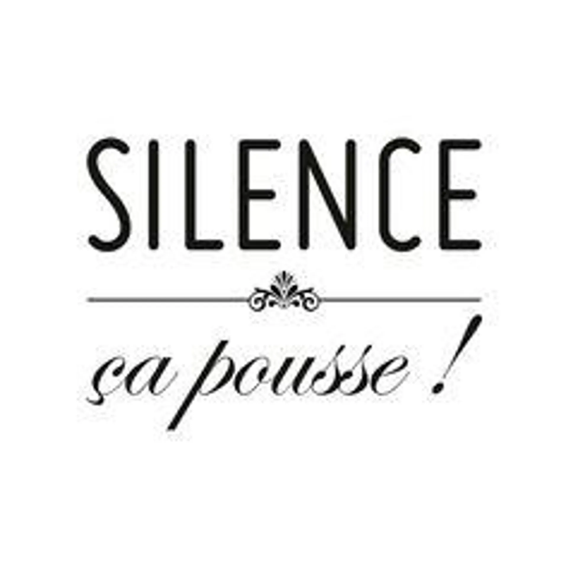 Sticker mural déco Silence ça pousse 70x20cm