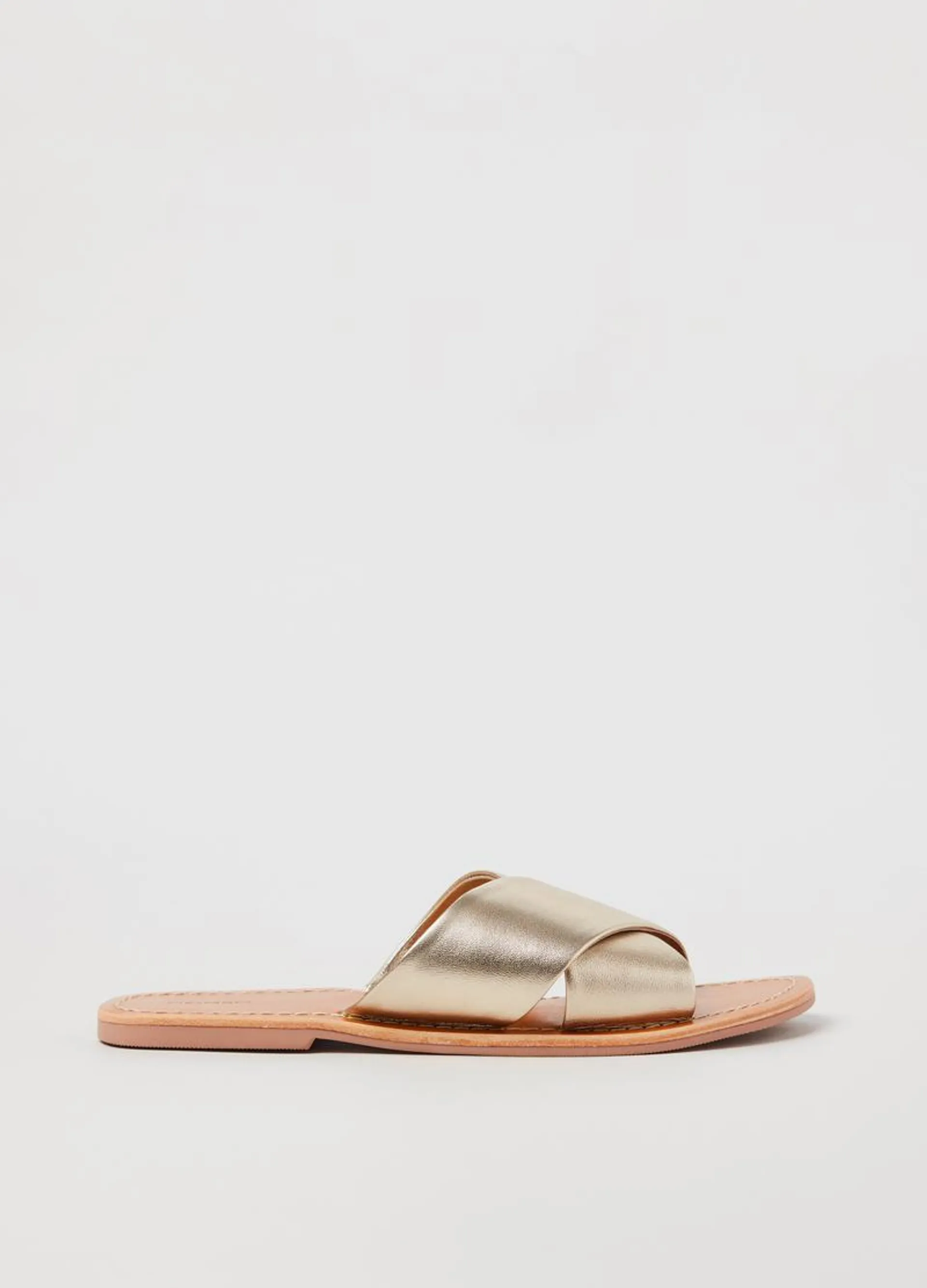 PIOMBO leather sandal with crossover bands