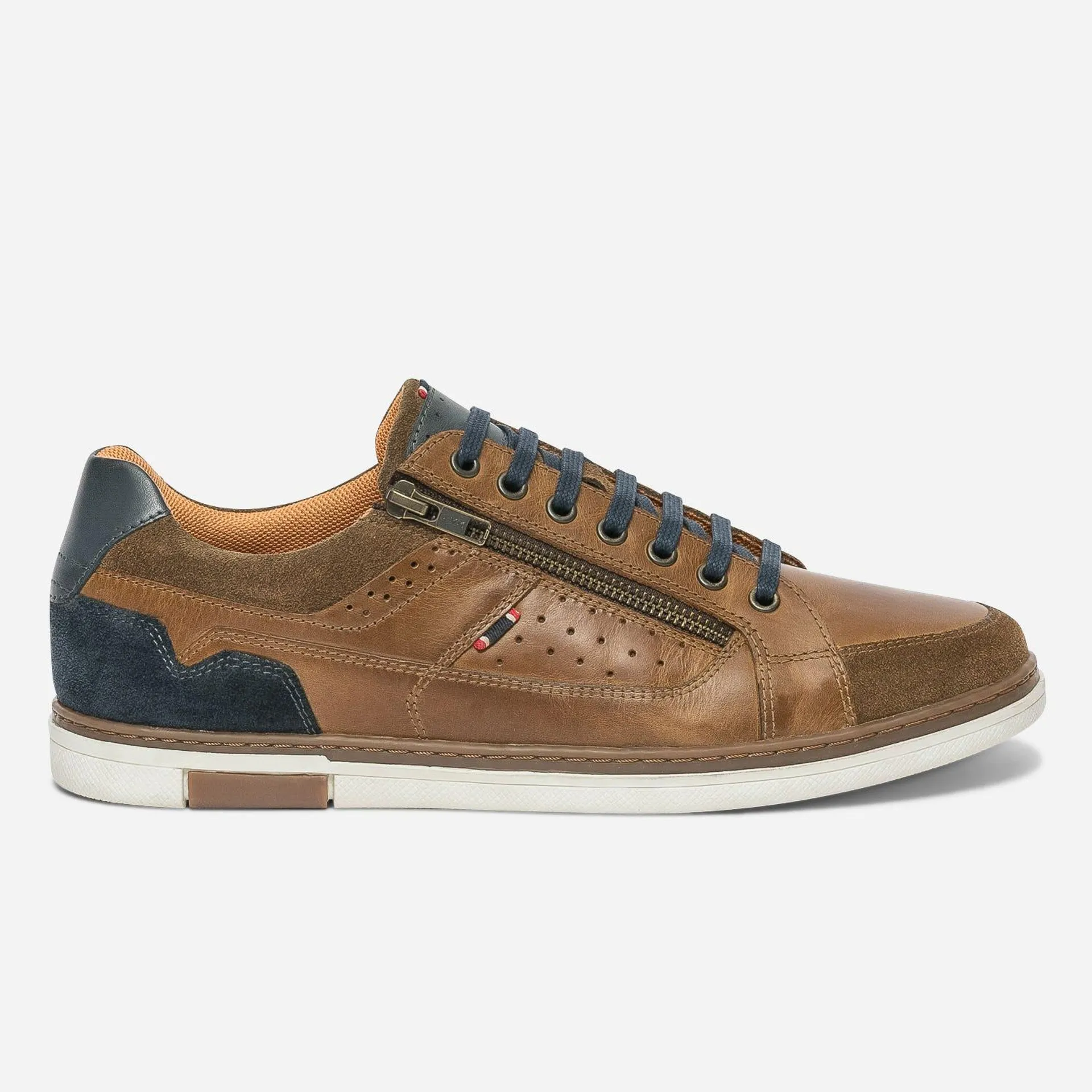 Tennis cognac en cuir