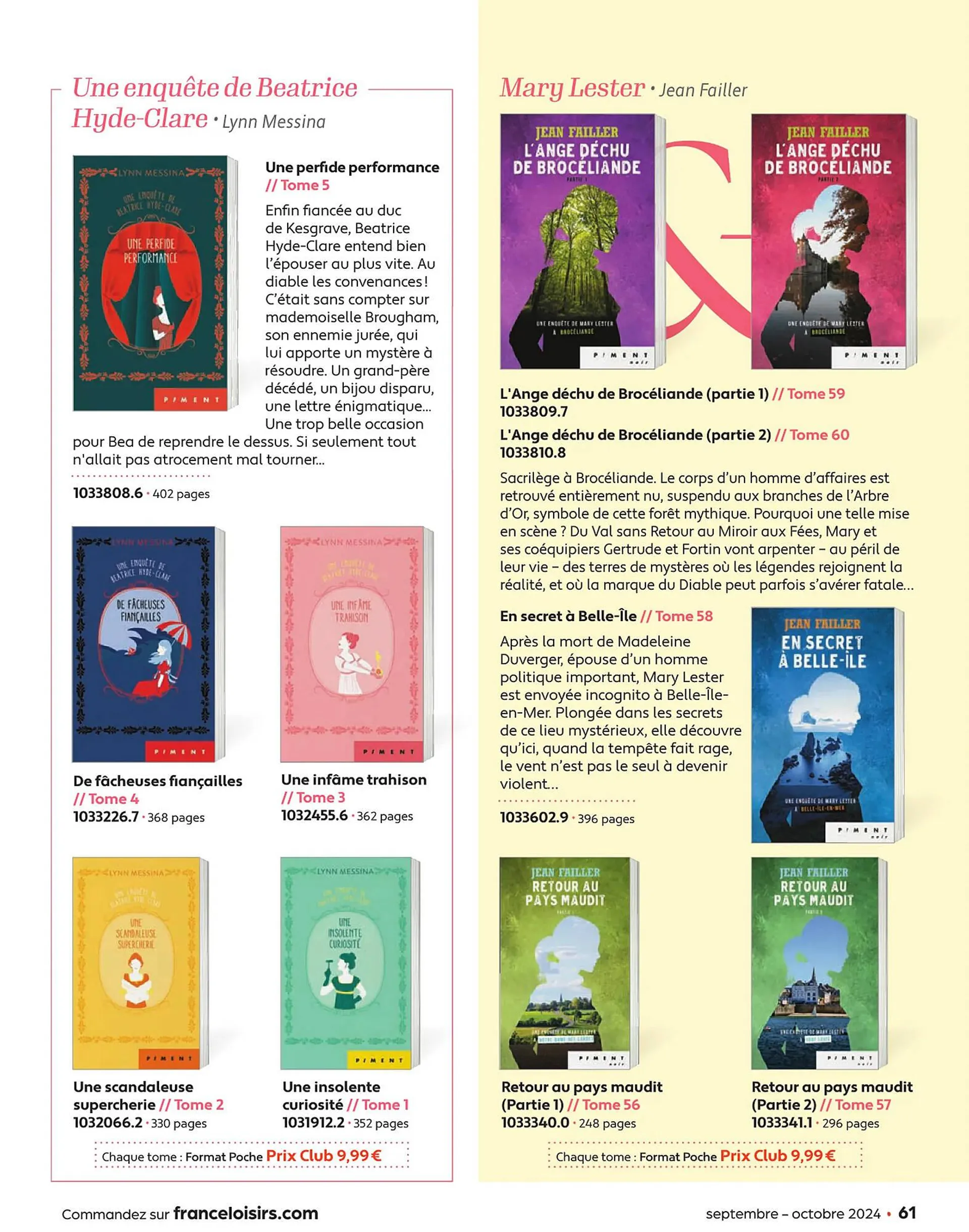 Catalogue France Loisirs du 1 septembre au 31 octobre 2024 - Catalogue page 61