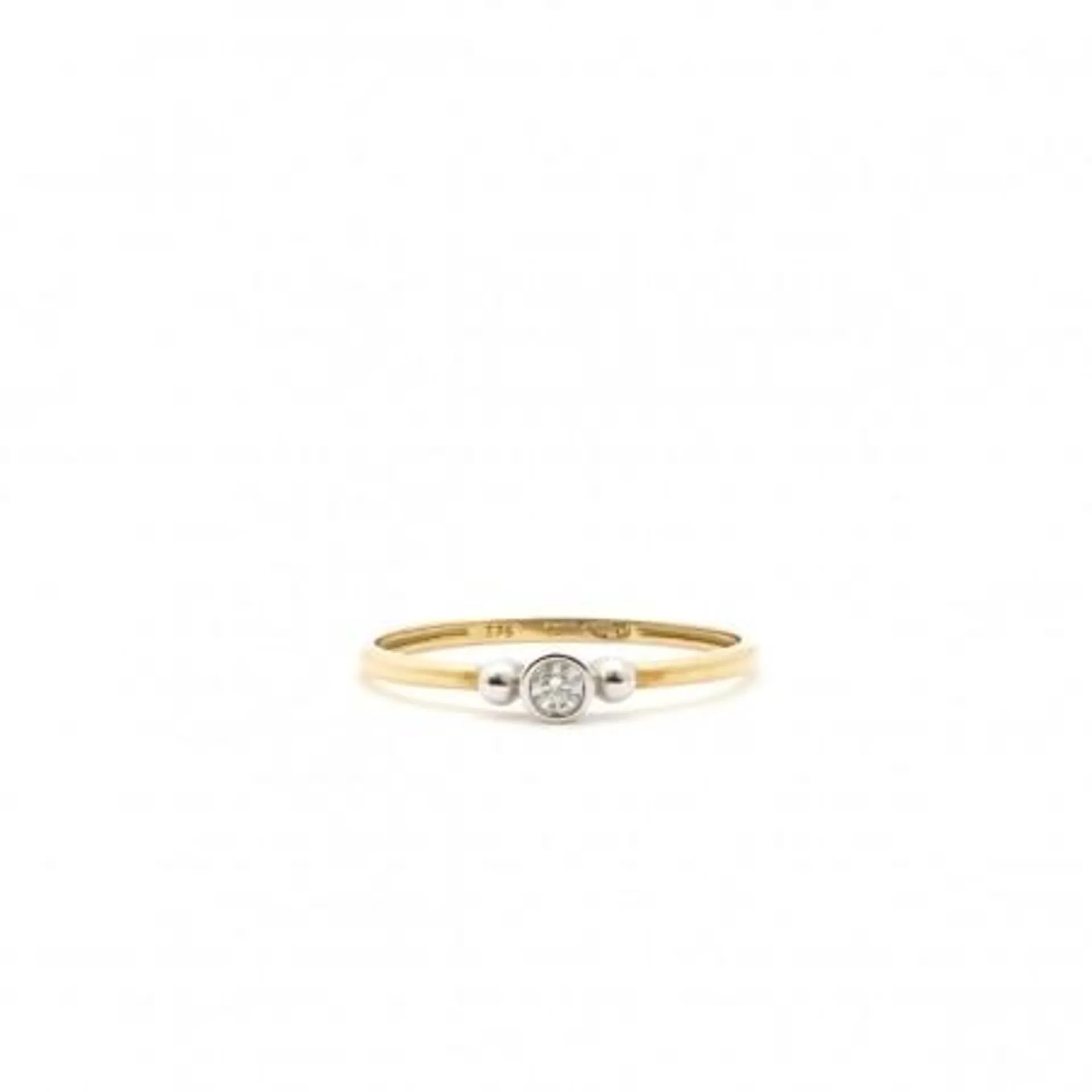 BAGUE FEMME SOLITAIRE OR JAUNE 375/000 DIAMANTS