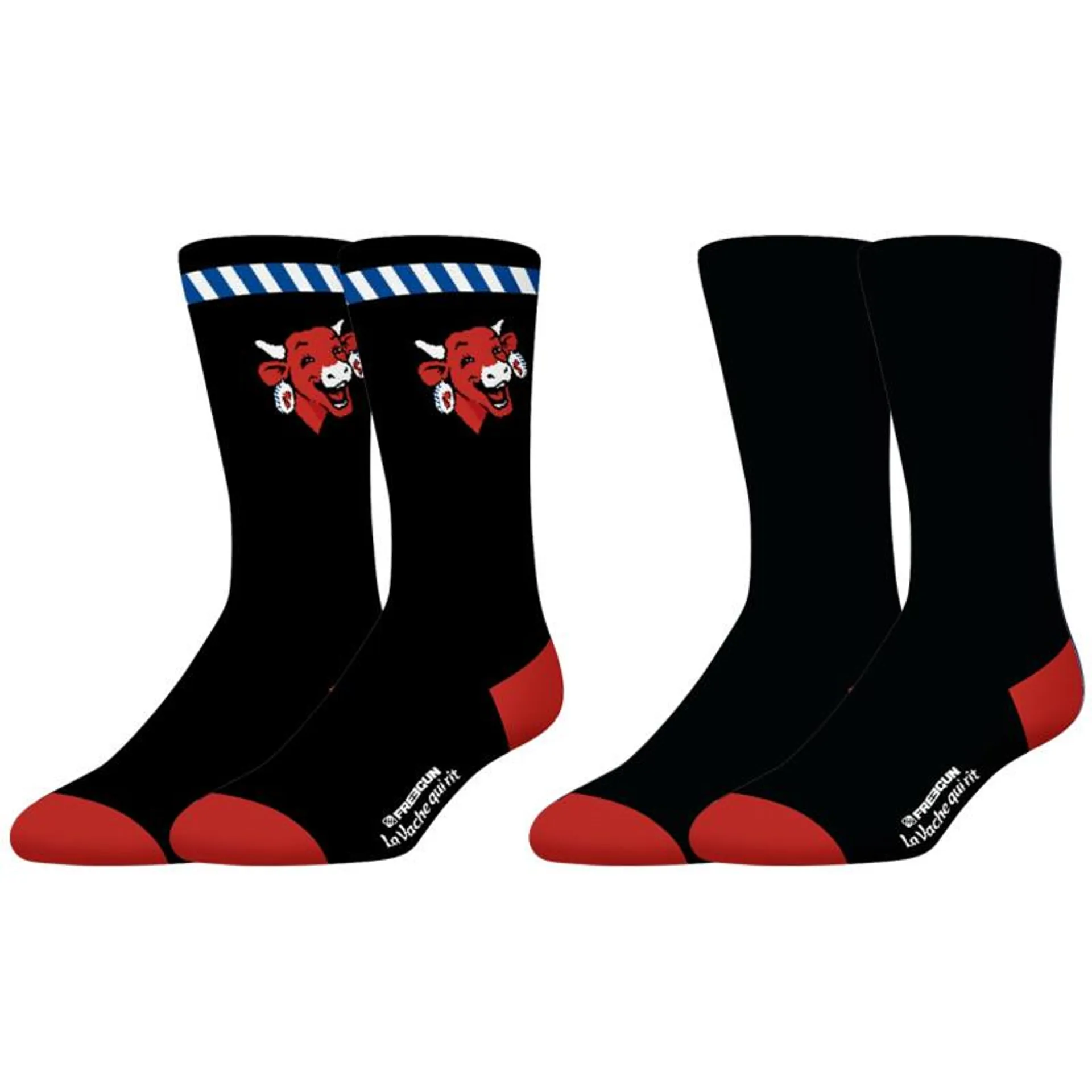 Lot de 2 paires de chaussettes homme noir La vache qui rit