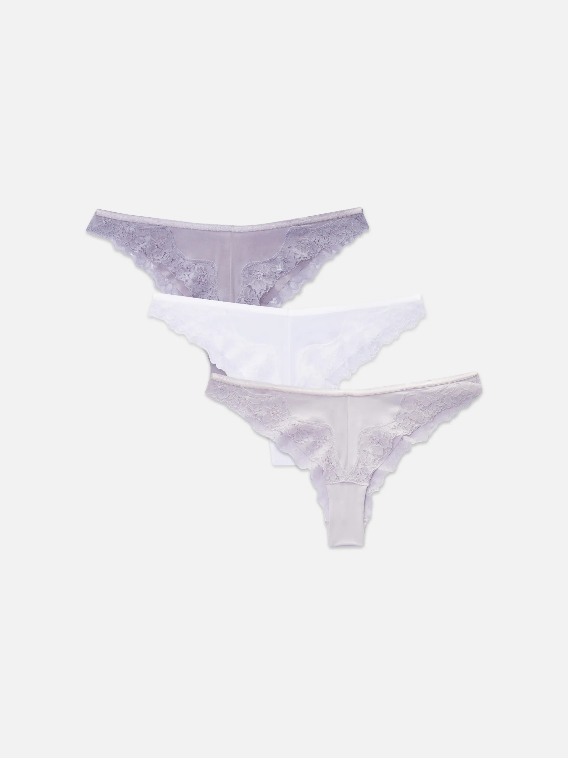 Lot de 3 culottes brésiliennes bordées de dentelle