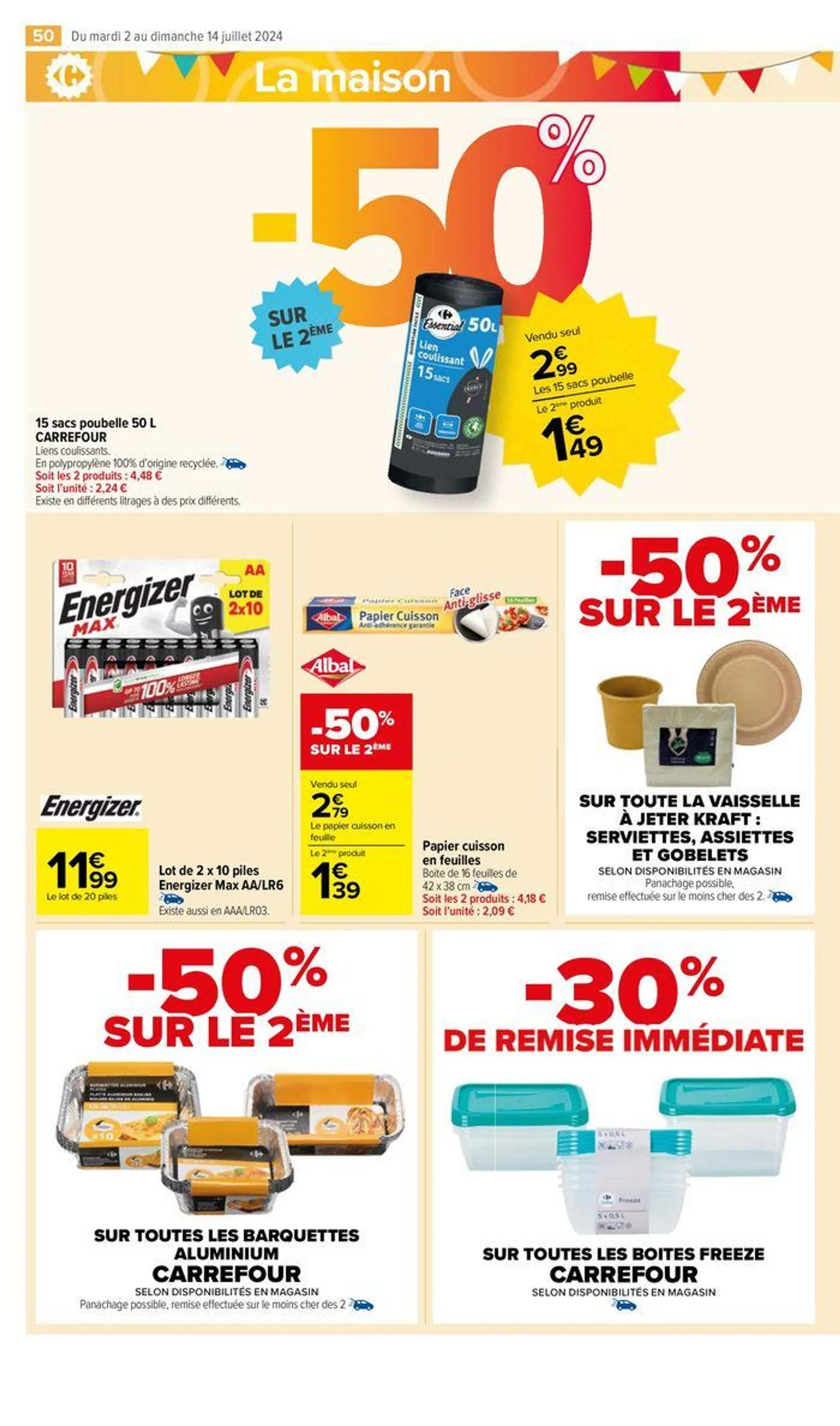 -50% sur le deuxième du 2 juillet au 14 juillet 2024 - Catalogue page 54