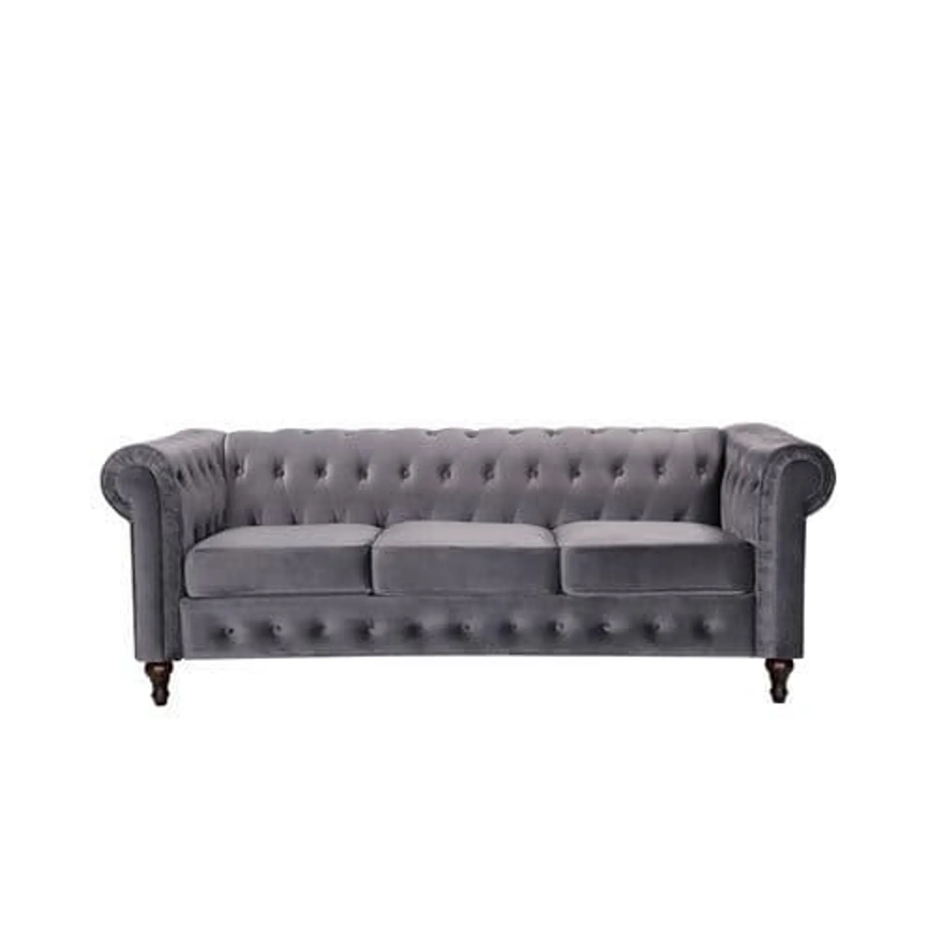 Canapé Chesterfield CHESS 3 places tissu Gris