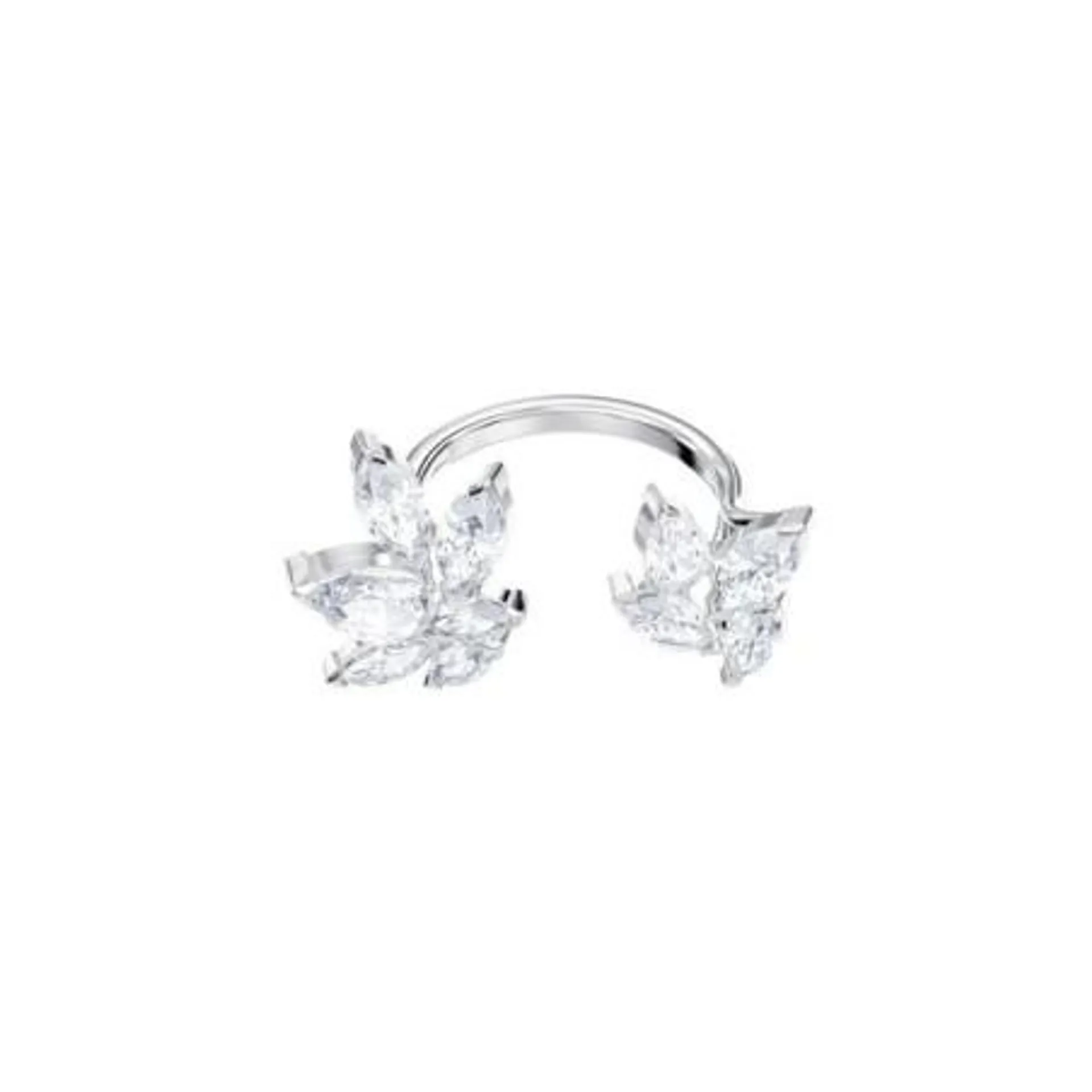 Bague Swarovski femme argentée et cristaux blancs