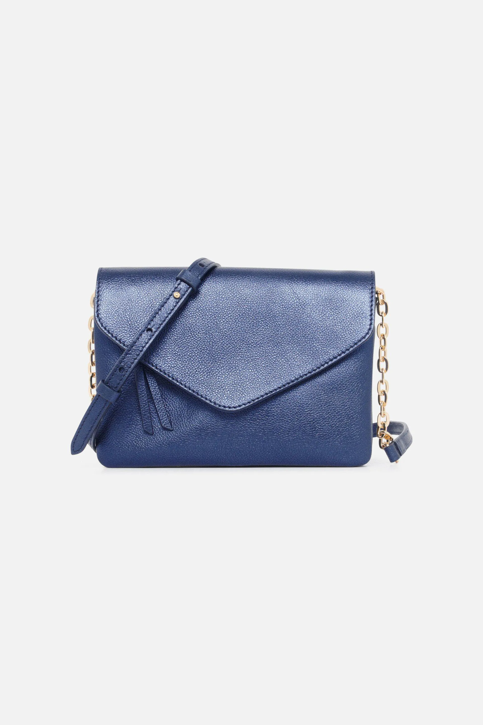 Sac soline 100% cuir bleu marine femme