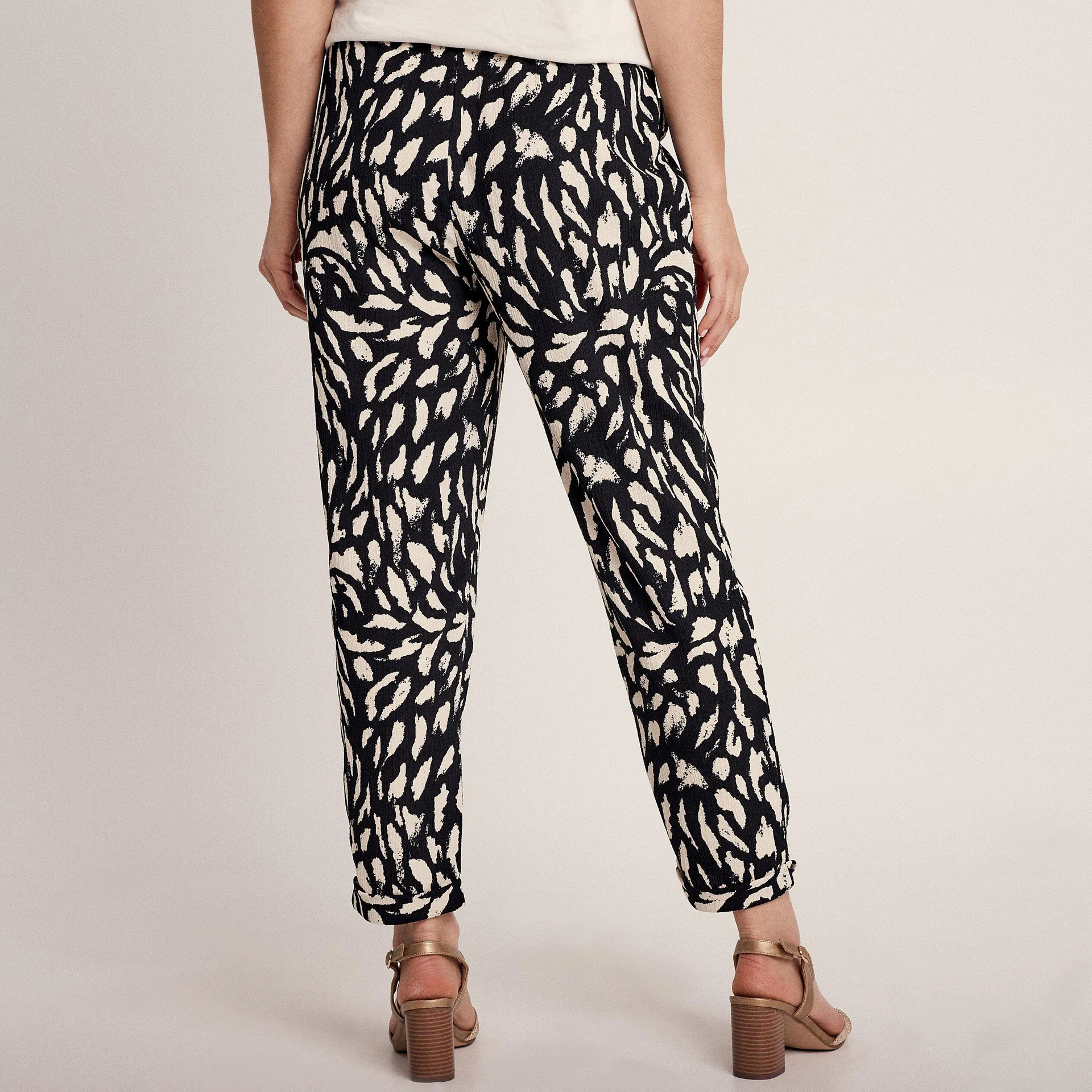 Pantalon flou à coulisse noir femme