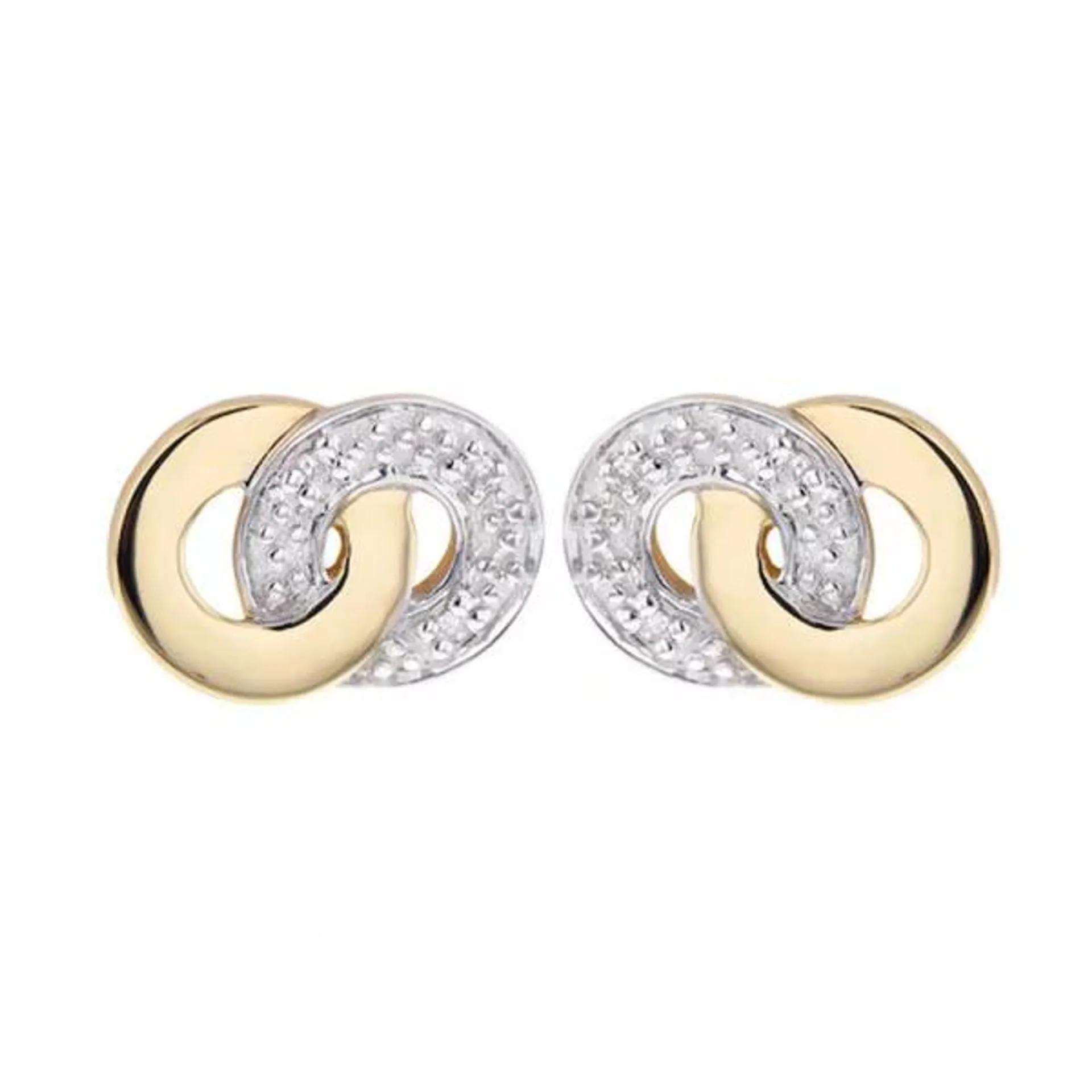 Boucles D'Oreilles Boutons en Or et Diamant