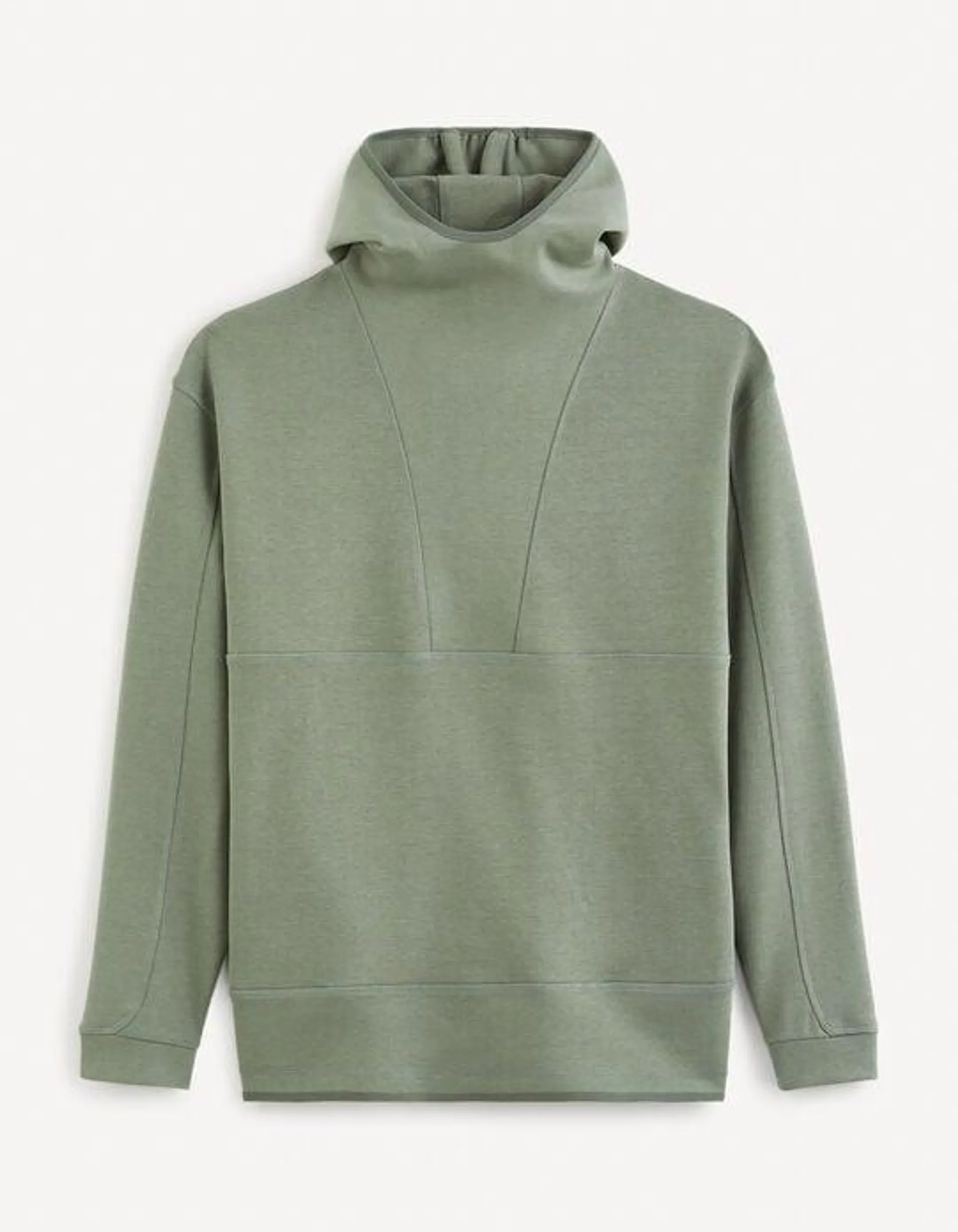 Sweat à capuche straight coton mélangé - vert