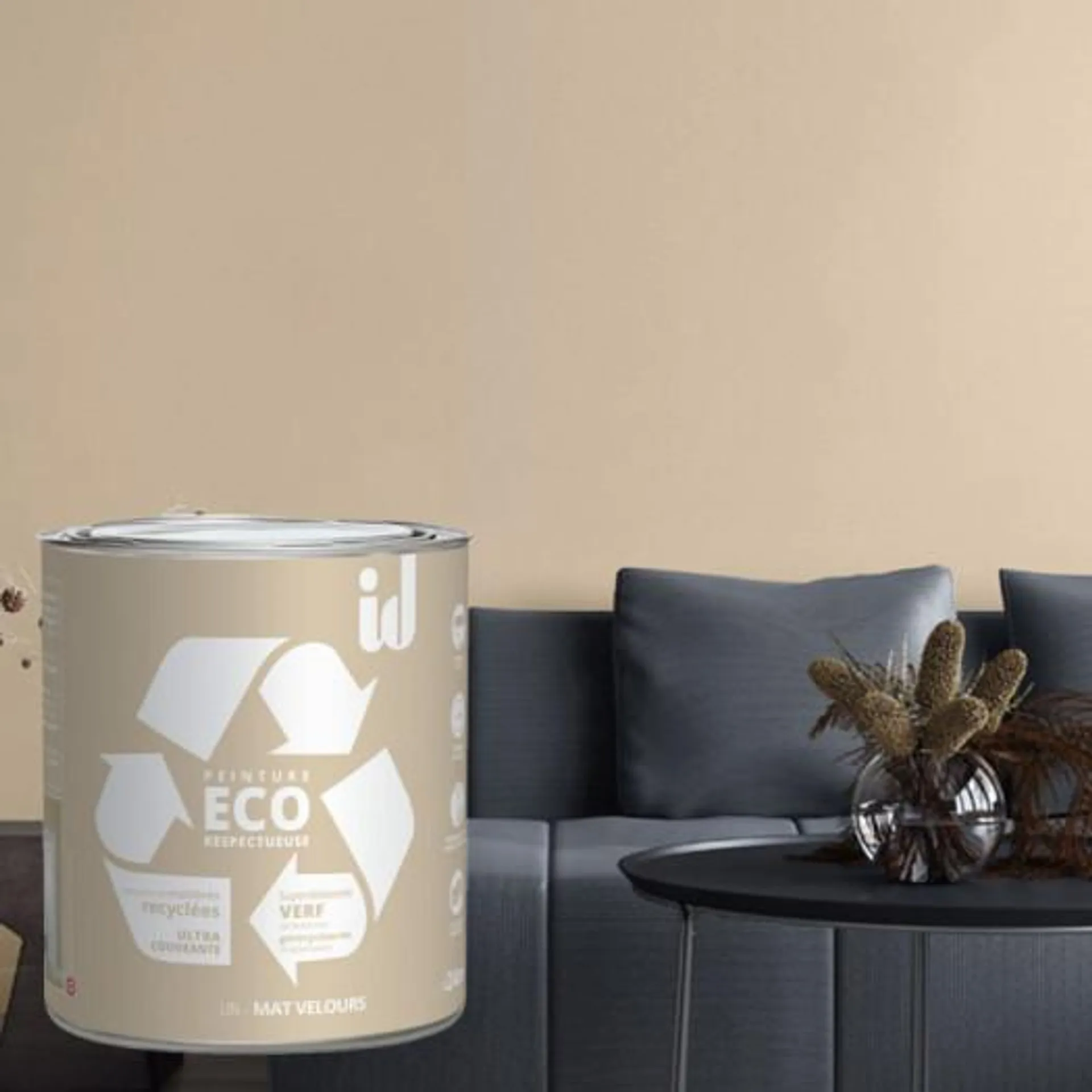 Peinture Eco responsable à base de matières recyclées lin mat-velours 2L