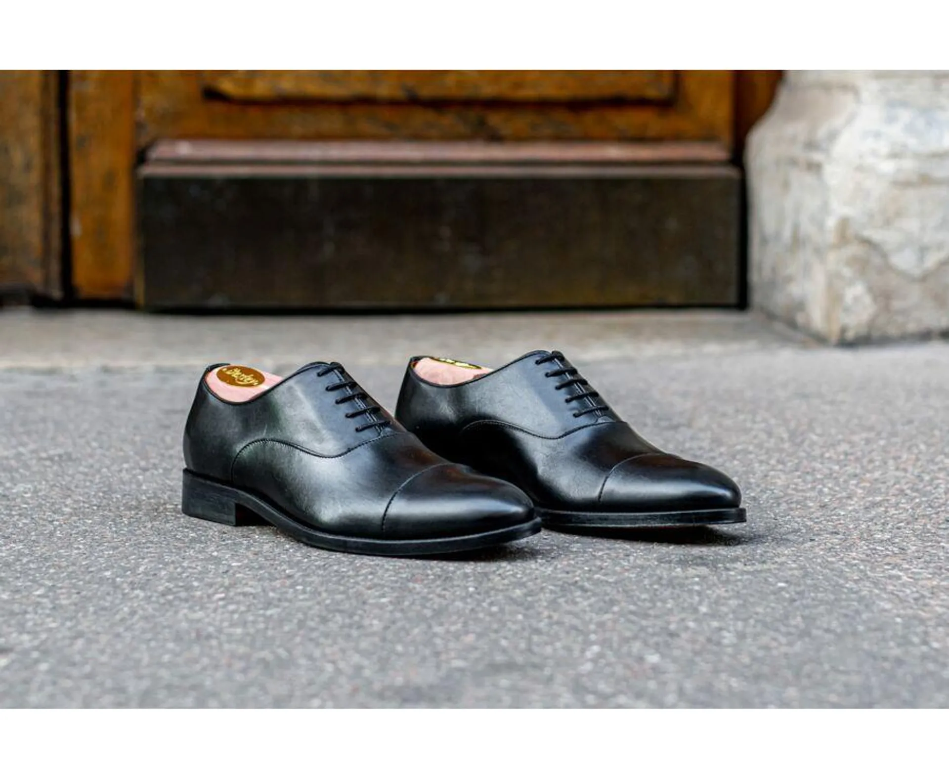 Richelieu homme Noir semelle cuir - WINFORD