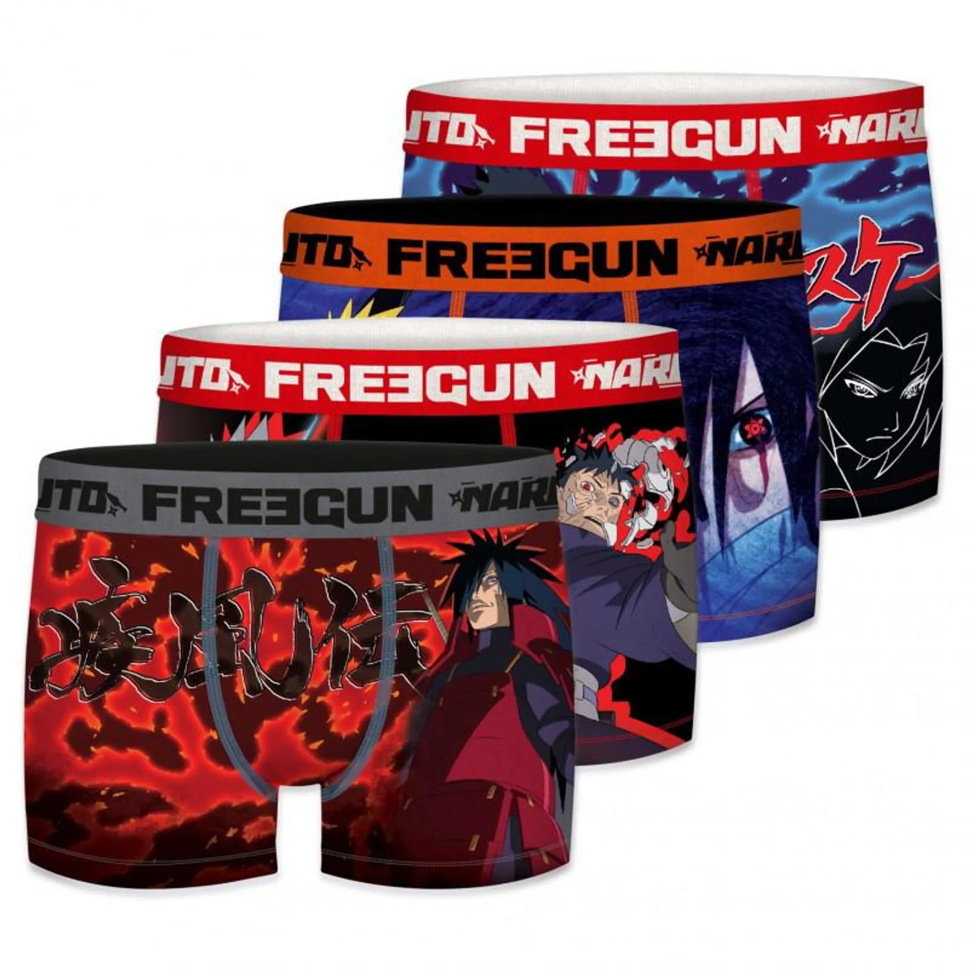 Lot de 4 Boxers Freegun garçon Naruto Shippuden