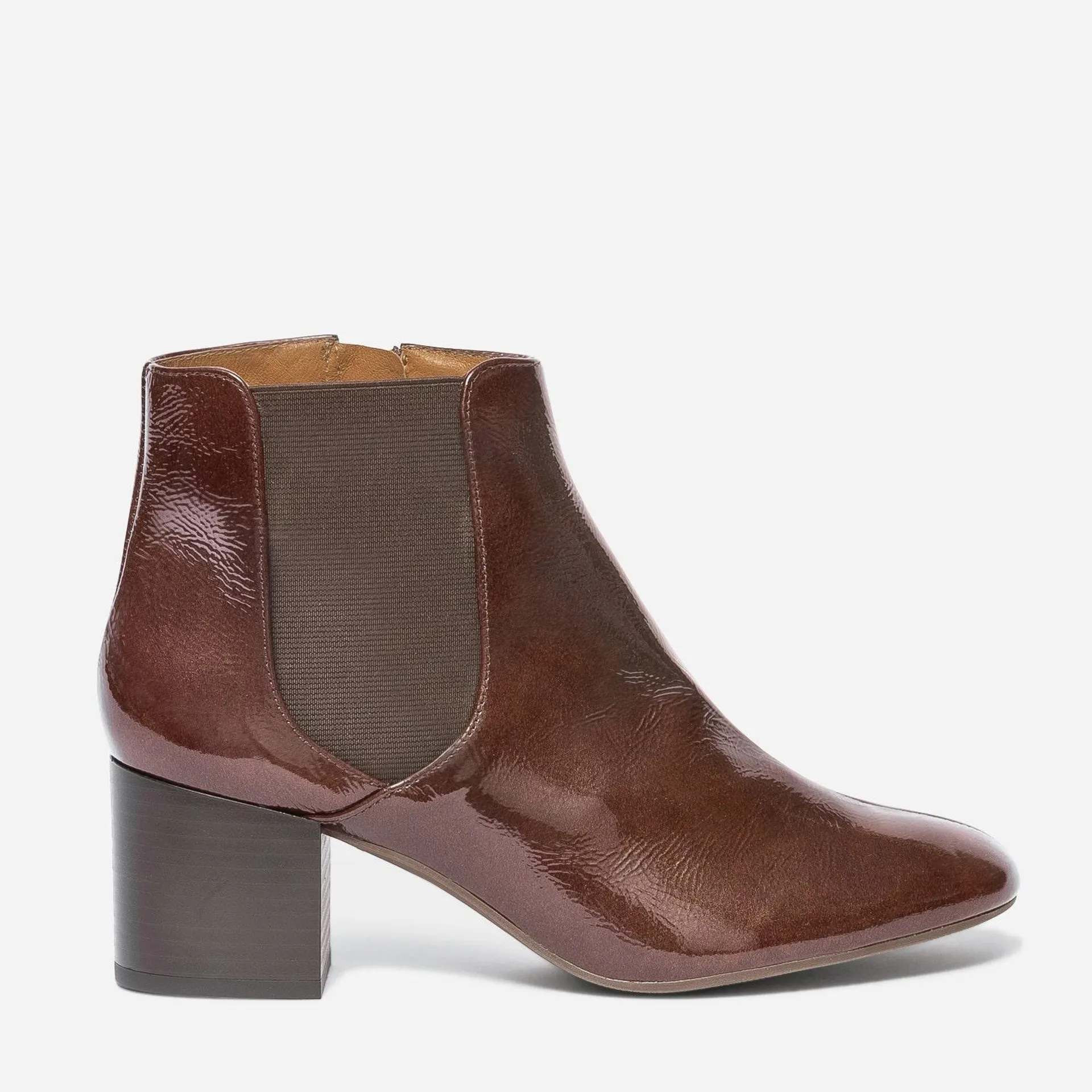 Chelsea boots ERAM FLEX cognac en cuir verni