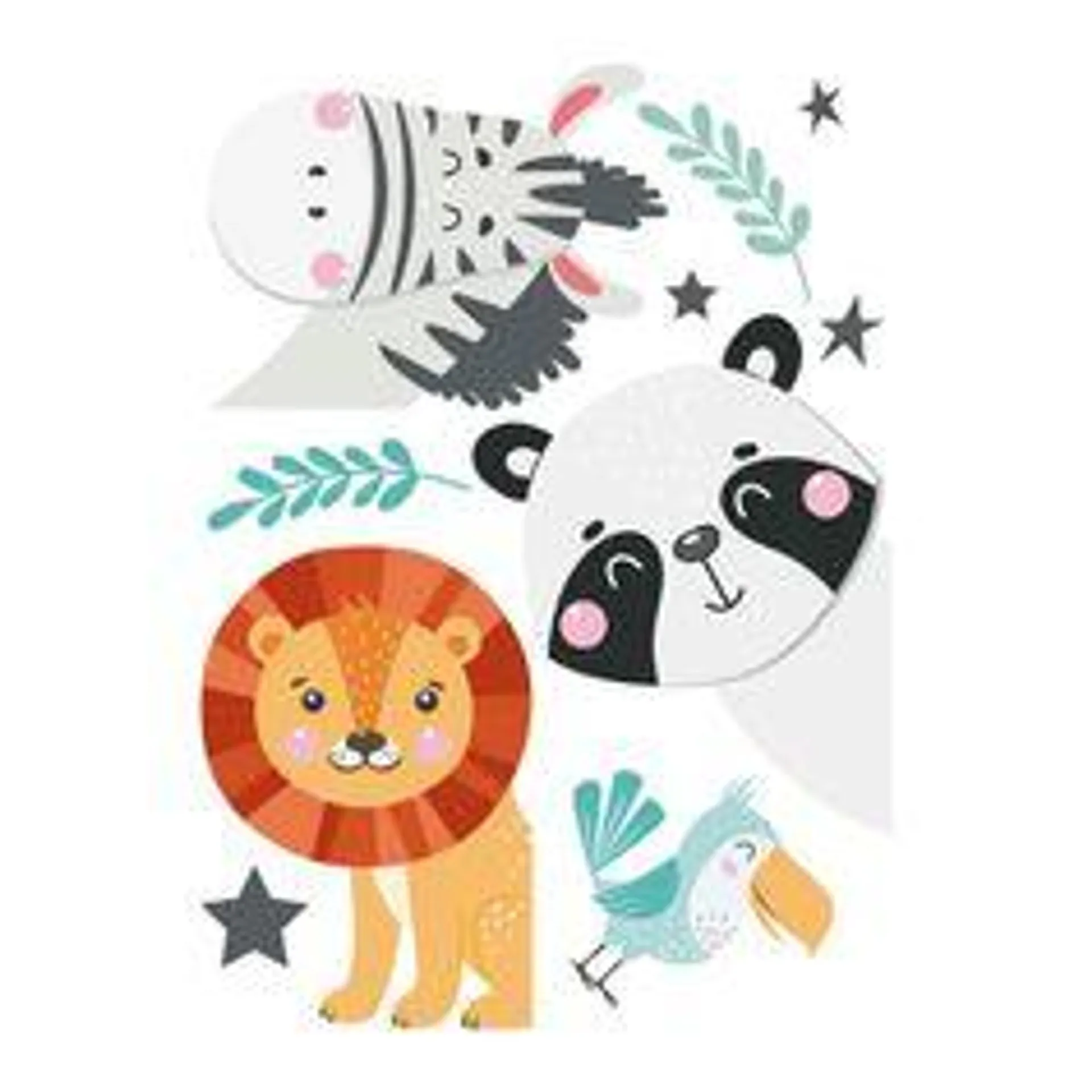 Sticker mural déco chambre enfant animaux 70x50cm