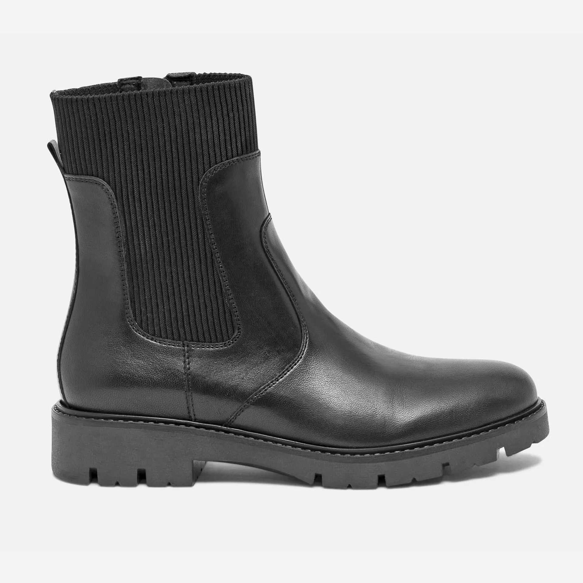 Boots-chaussette noir éco-conçu en cuir