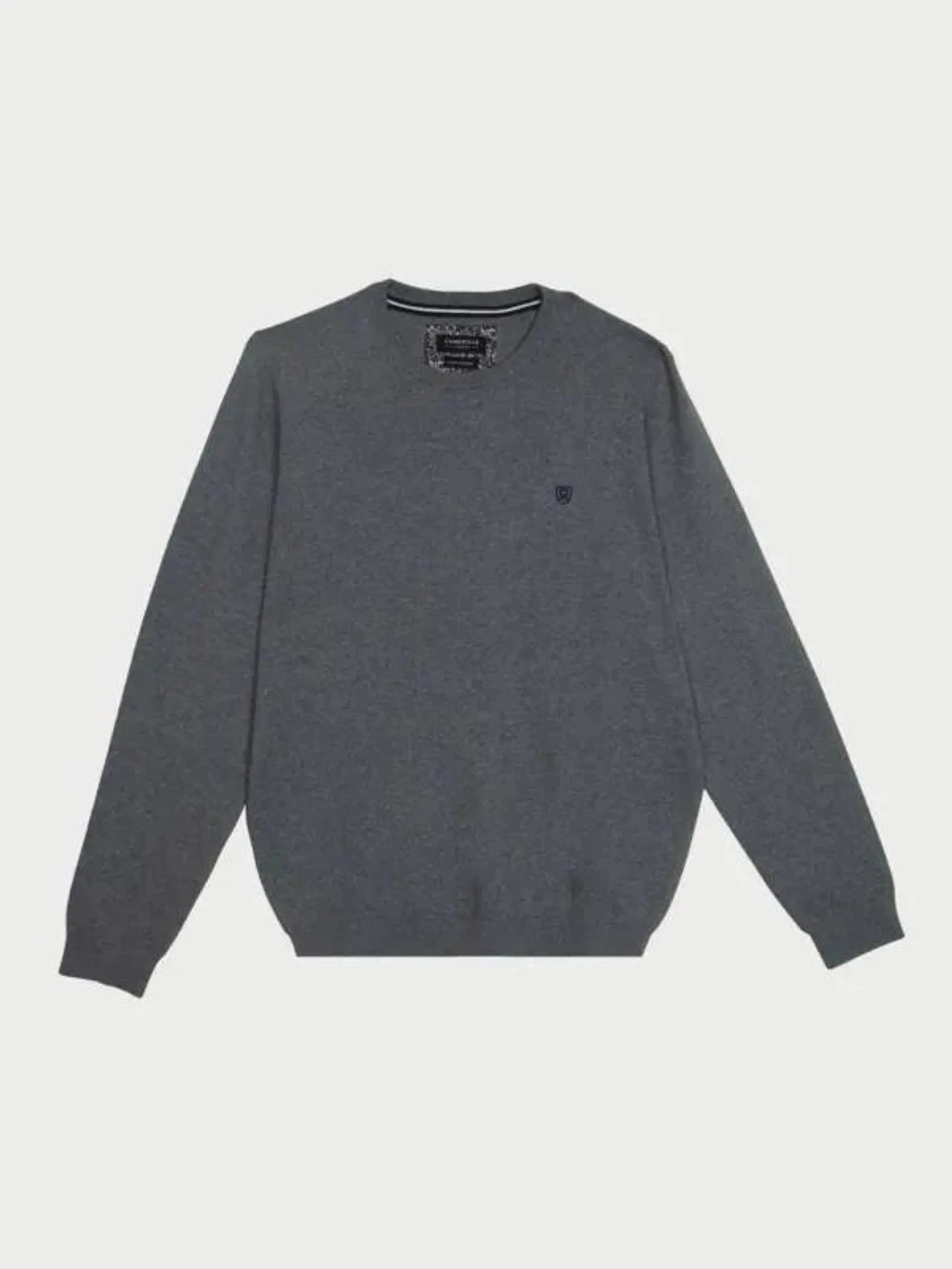 Pull Col Rond - Gris