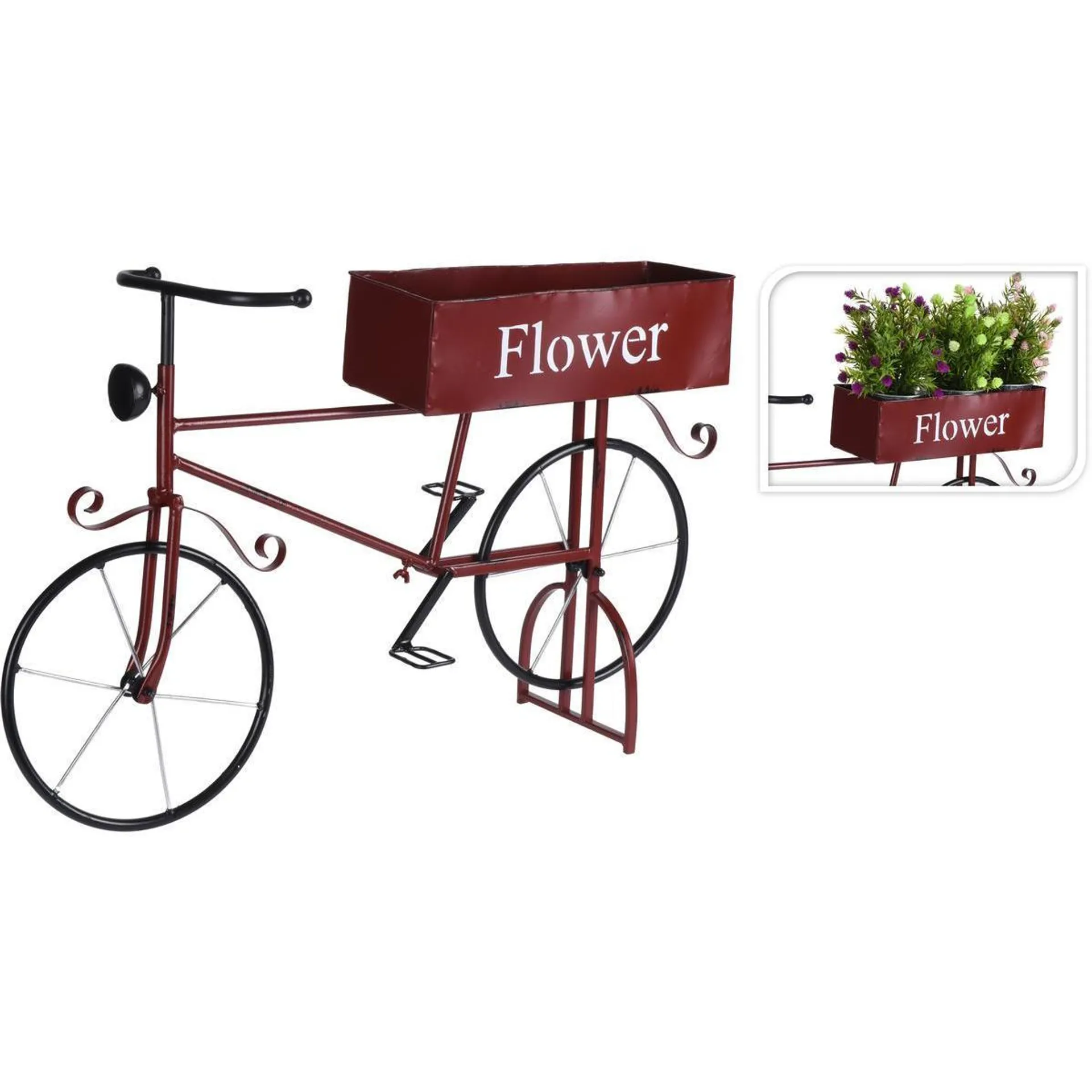 Porte-plantes vélo - 67 x 16 x H 47 cm